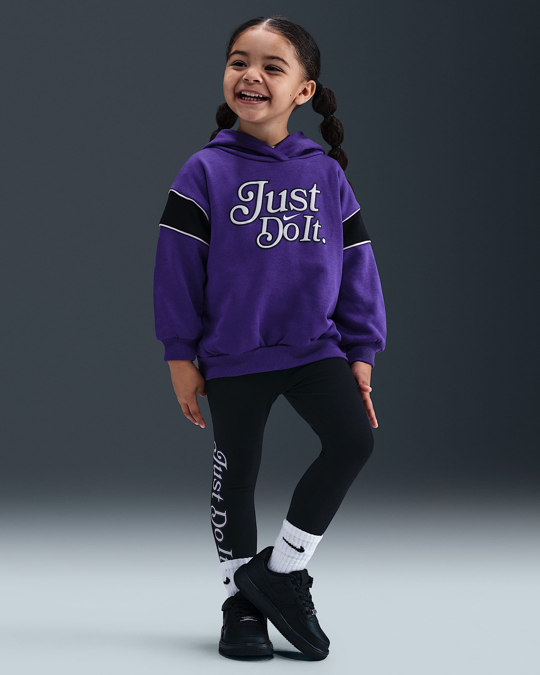 Nike Varsity Prep Toddler Pullover Hoodie and Leggings Set - Black