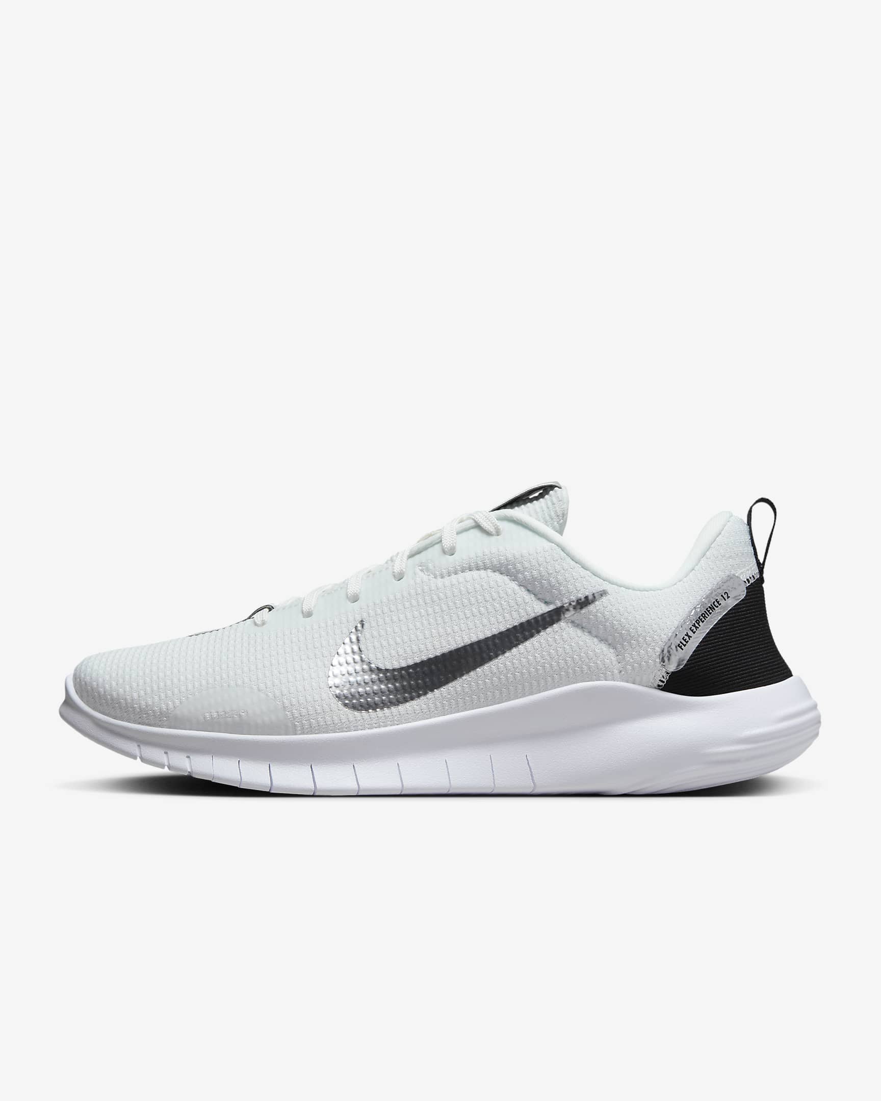 Chaussure de running sur route Nike Flex Experience Run 12 Premium pour femme - Summit White/Noir/Blanc/Metallic Silver