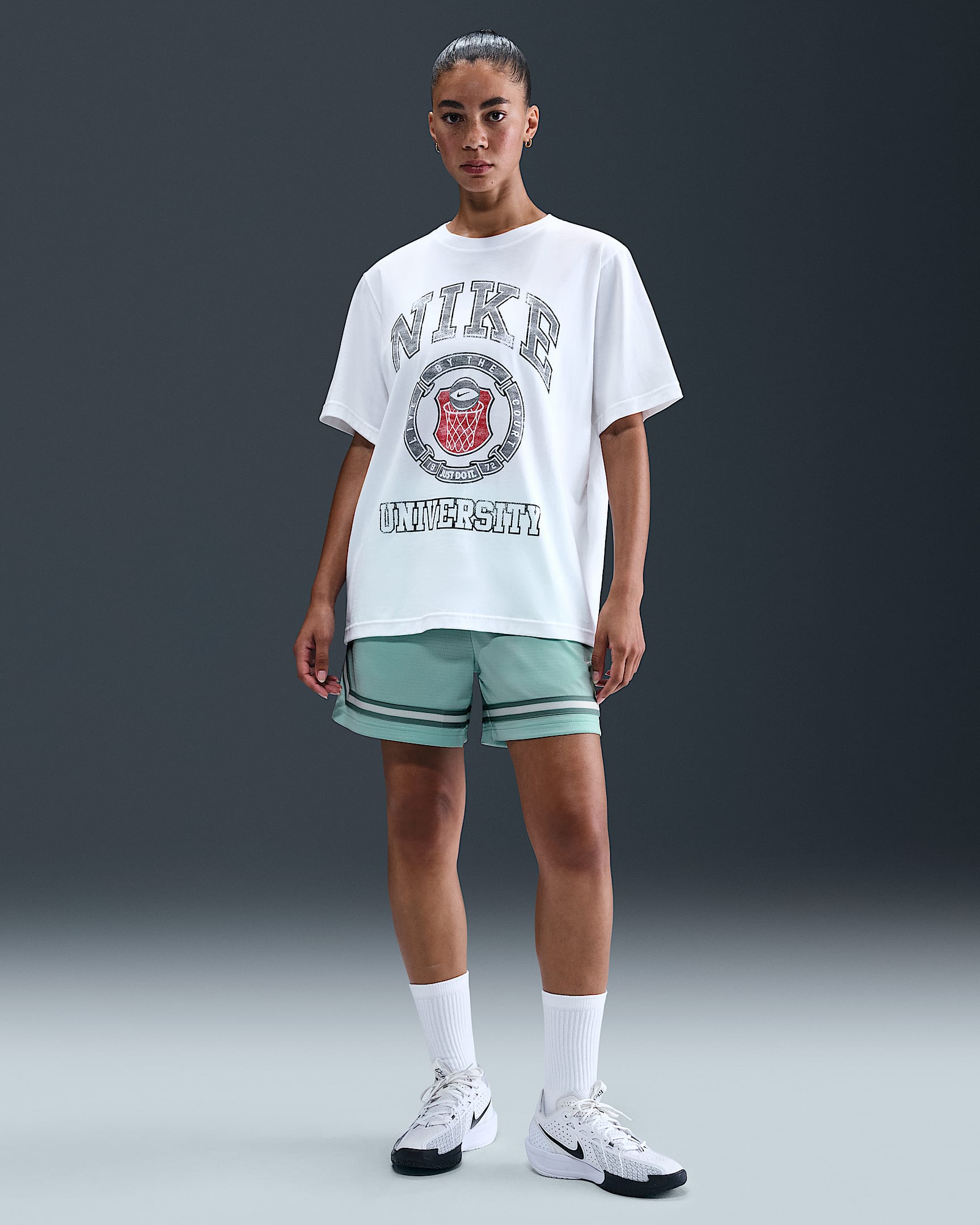 Nike Crossover Women's Dri-FIT 5" Basketball Shorts - Mint Foam/Cannon/Cannon/White