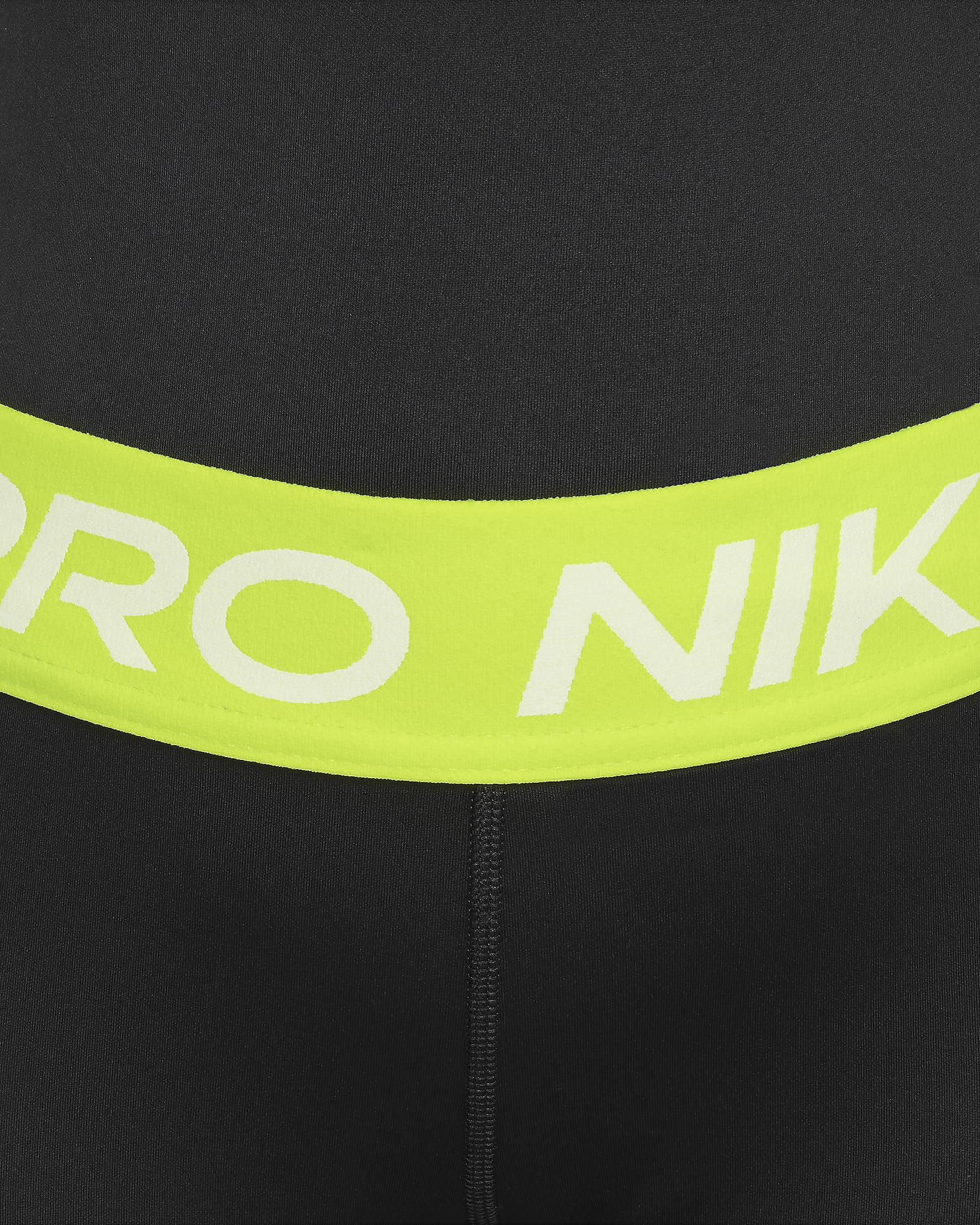 Shorts para niña talla grande Nike Pro - Negro/Volt/Blanco