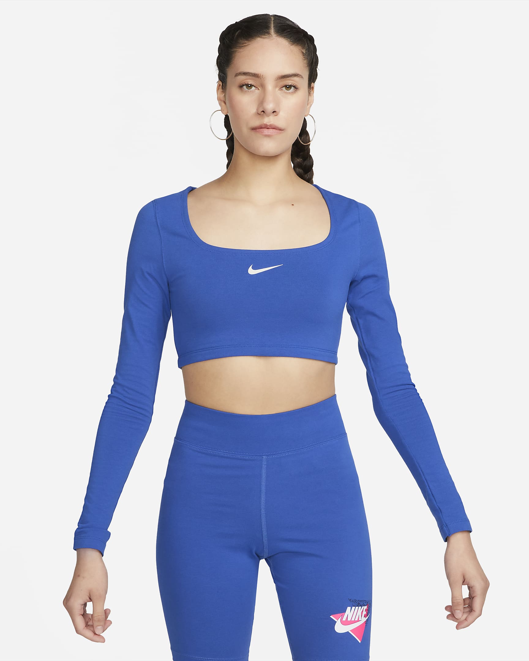 matching nike crop top and shorts set