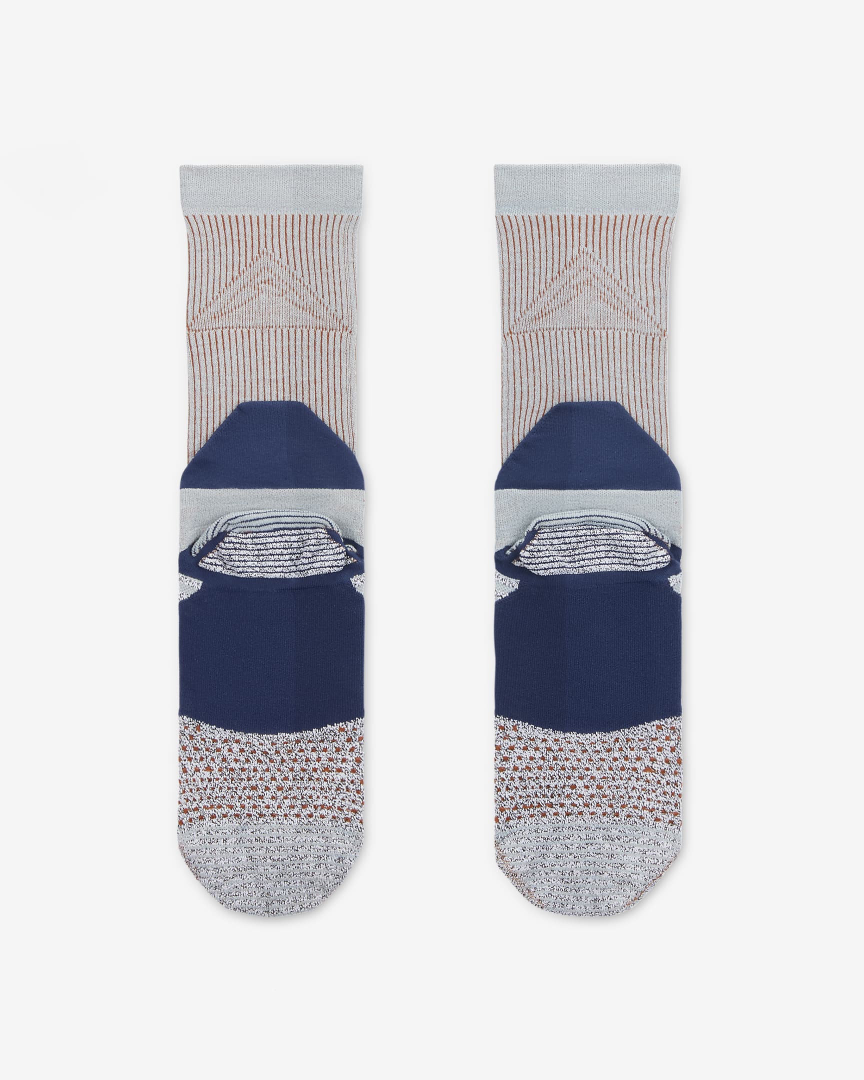 Nike Dri-FIT Trail-Running Crew Socks - Glacier Blue/Midnight Navy/Dark Russet