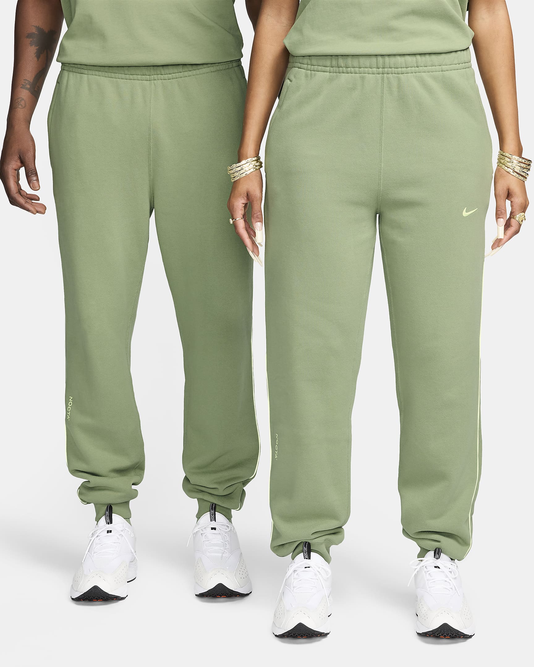 NOCTA NOCTA Fleece CS Tracksuit Bottoms - Oil Green/Light Liquid Lime