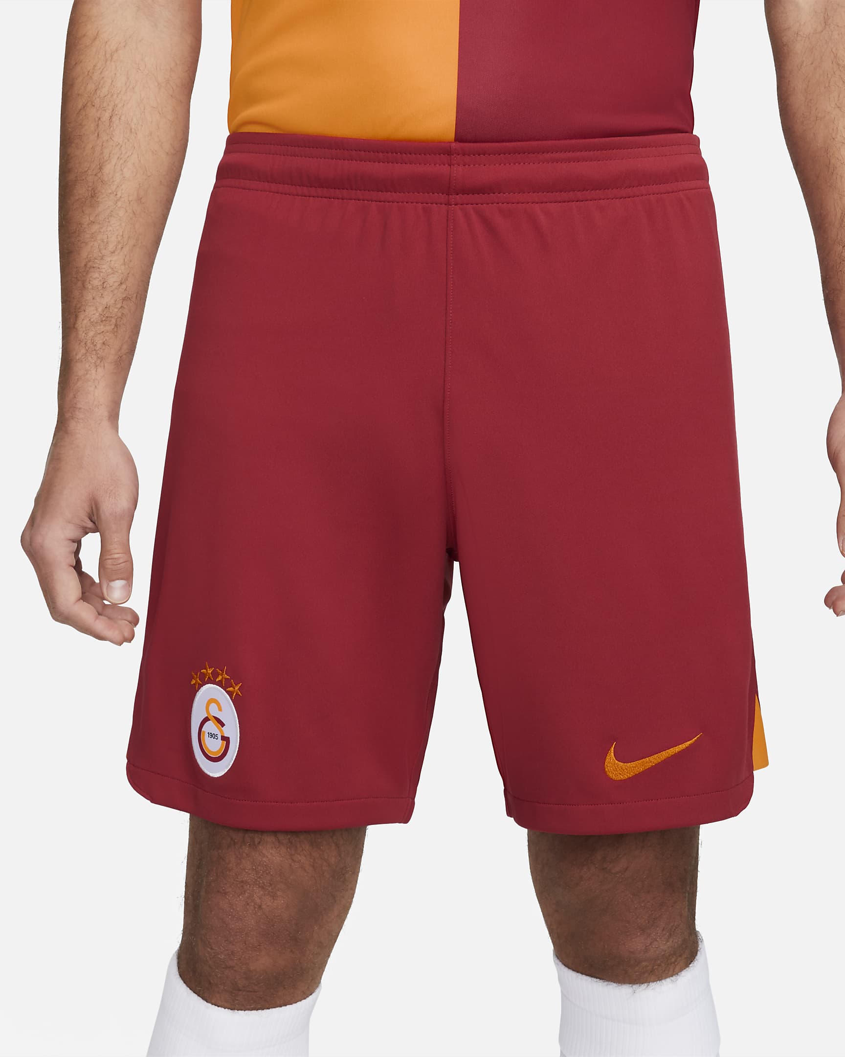 Galatasaray 2023/24 Stadium Home Men's Nike Dri-FIT Football Shorts - Pepper Red/Vivid Orange/Vivid Orange