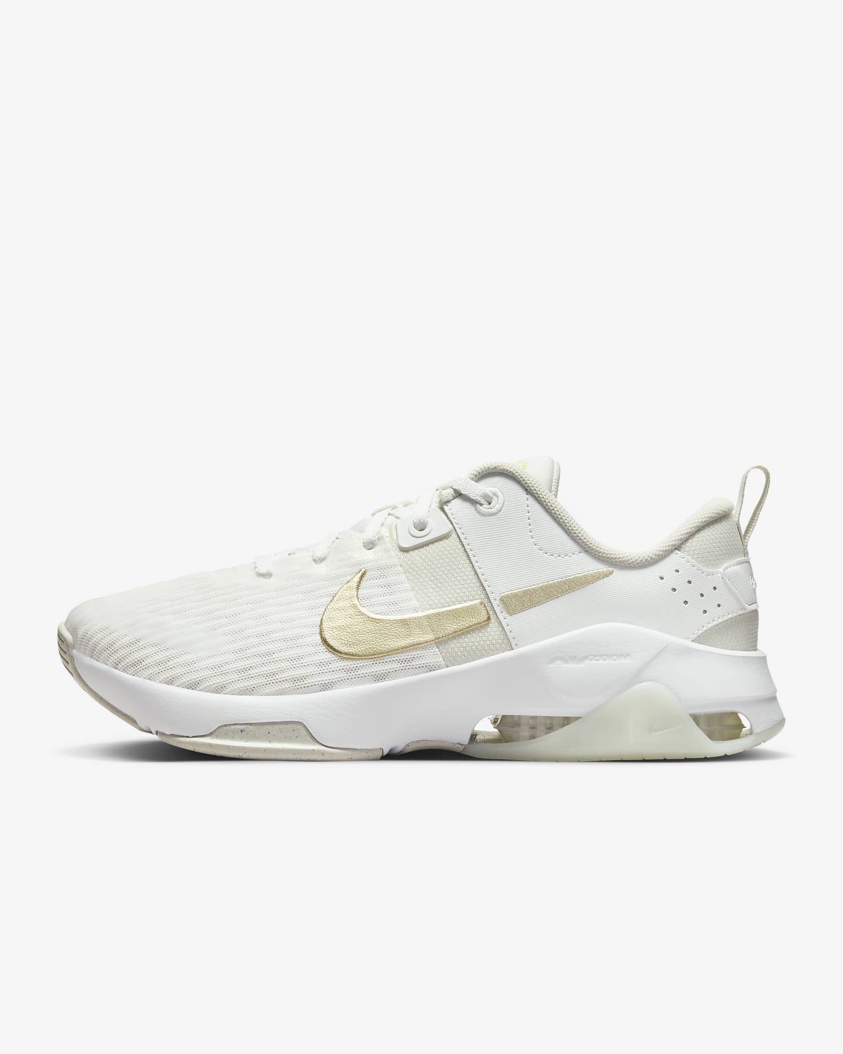 Nike Zoom Bella 6 Premium Women's Workout Shoes - Summit White/Sea Glass/Light Lemon Twist/Metallic Gold Star