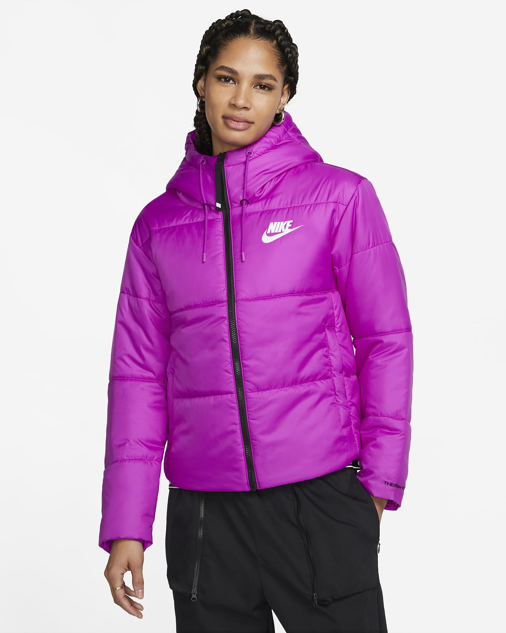 Nike Sportswear Therma-FIT Repel Women's Jacket - Vivid Purple/Black/White