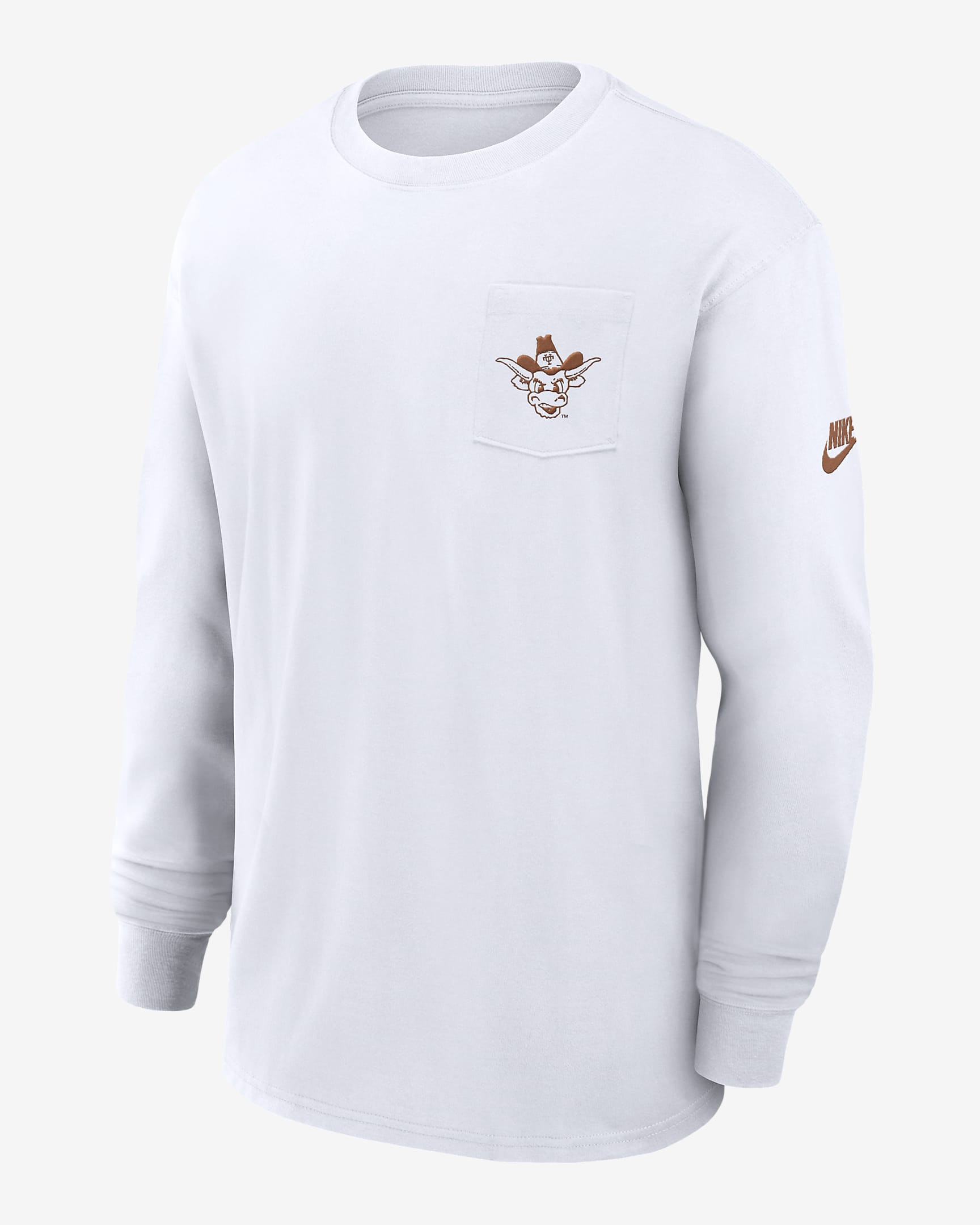 Texas Longhorns Legacy Max90 Pocket Men's Nike College Long-Sleeve T-Shirt - White