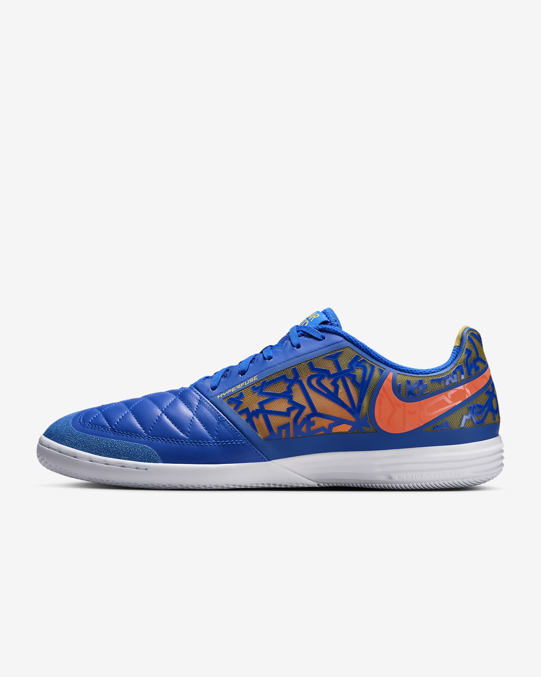 Nike Lunar Gato 2 IC Low-Top Football Shoes - Racer Blue/Hyper Crimson