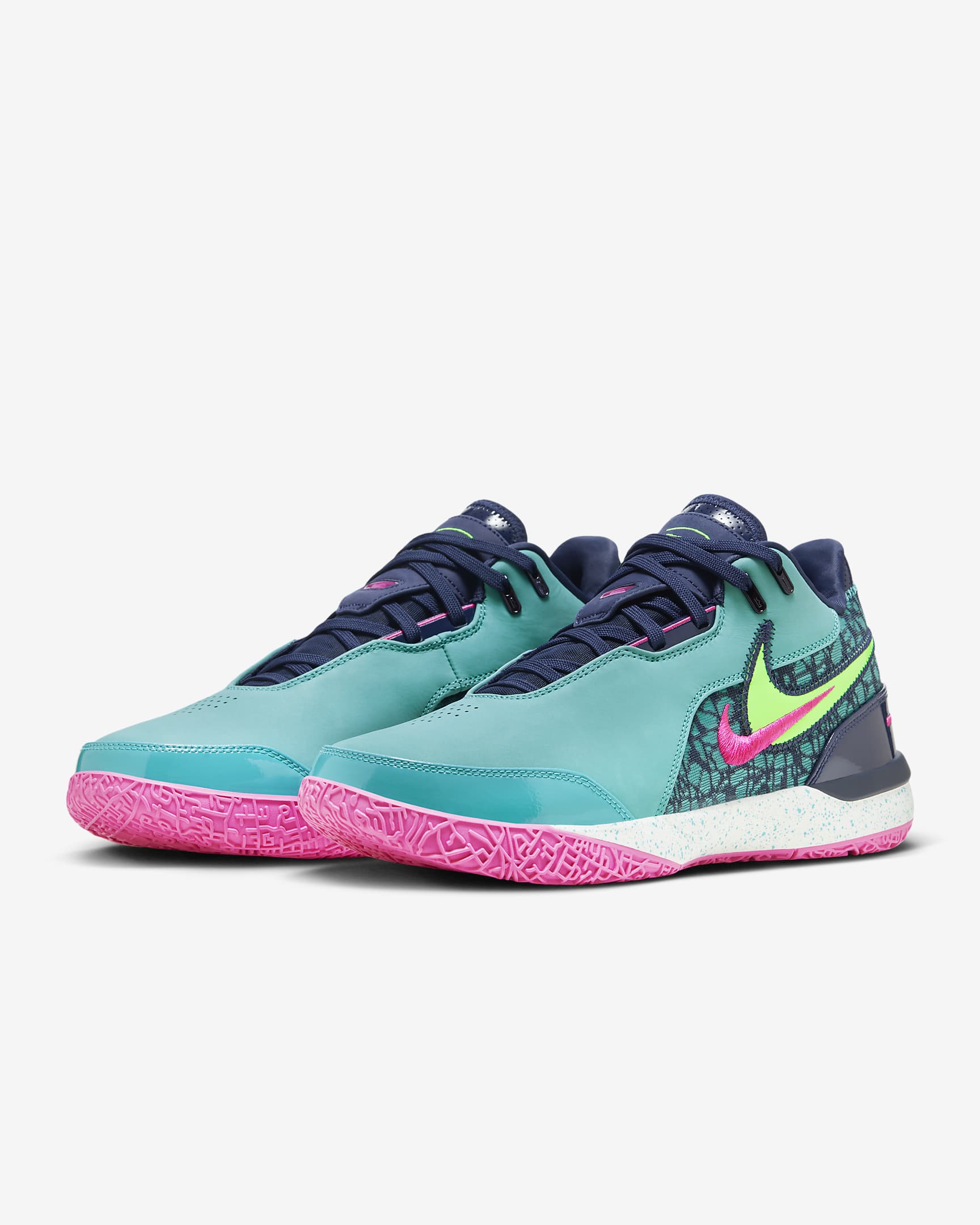 LeBron NXXT Gen AMPD EP Basketball Shoes - Dusty Cactus/Midnight Navy/Fierce Pink/Green Strike