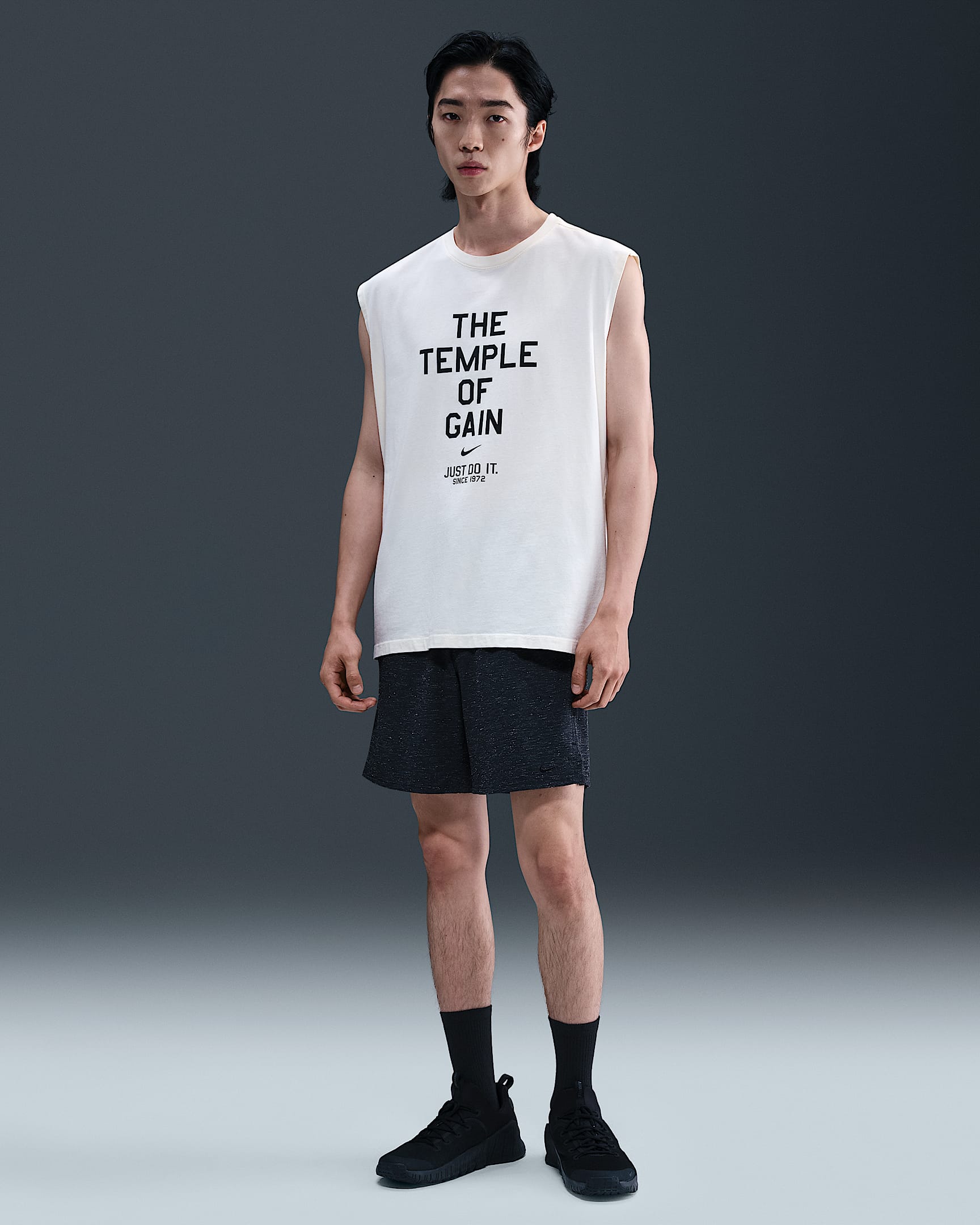 กางเกงขาสั้นอเนกประสงค์ 7 นิ้วไม่มีซับในผู้ชาย Dri-FIT Nike Unlimited - ดำ/ดำ