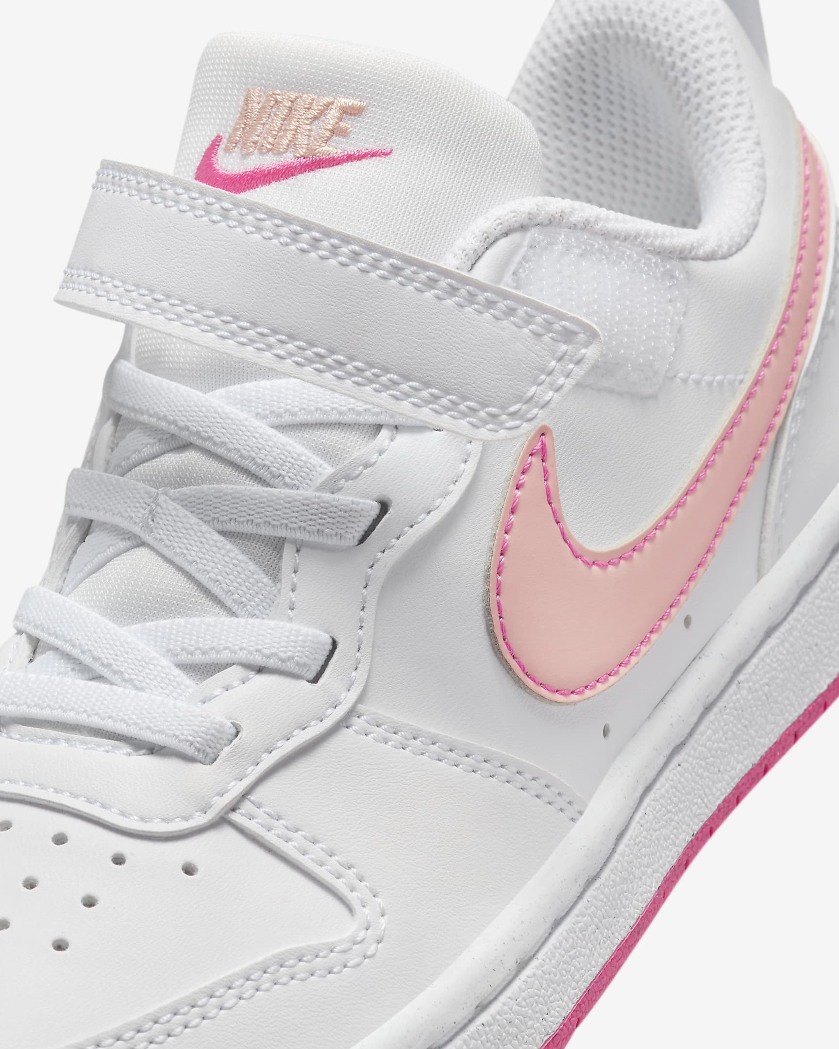 Nike Court Borough Low Recraft Little Kids' Shoes - White/Pinksicle/Arctic Orange