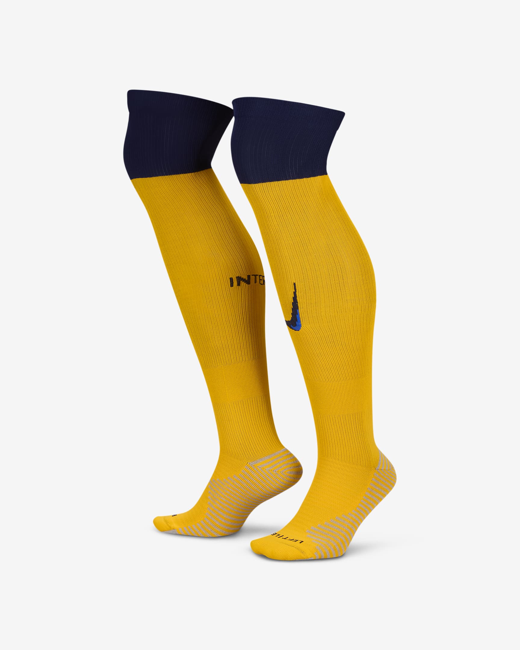 Inter Milan 2024/25 Strike Third Nike Football Knee-High Sock - University Gold/Blackened Blue/Blackened Blue