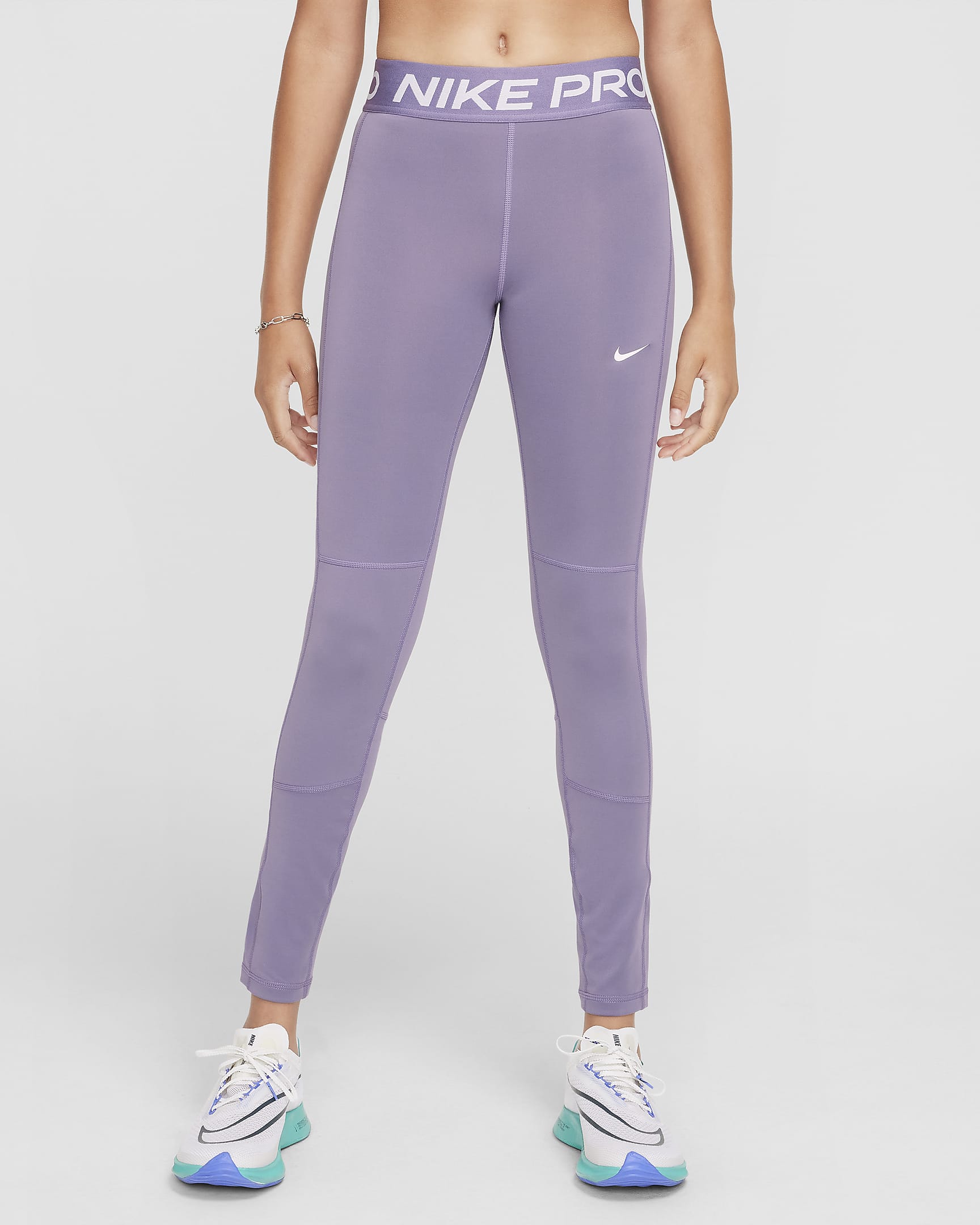 Legging Dri-FIT Nike Pro Leak Protection: Period pour fille - Daybreak/Blanc