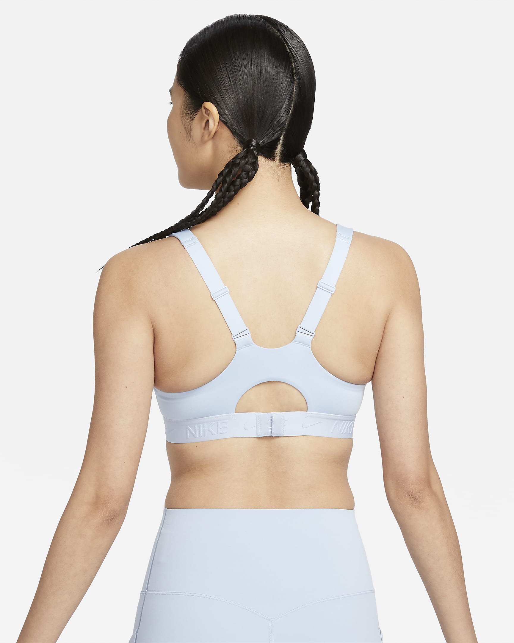 Nike Indy High Support Women's Padded Adjustable Sports Bra - Light Armory Blue/Light Armory Blue