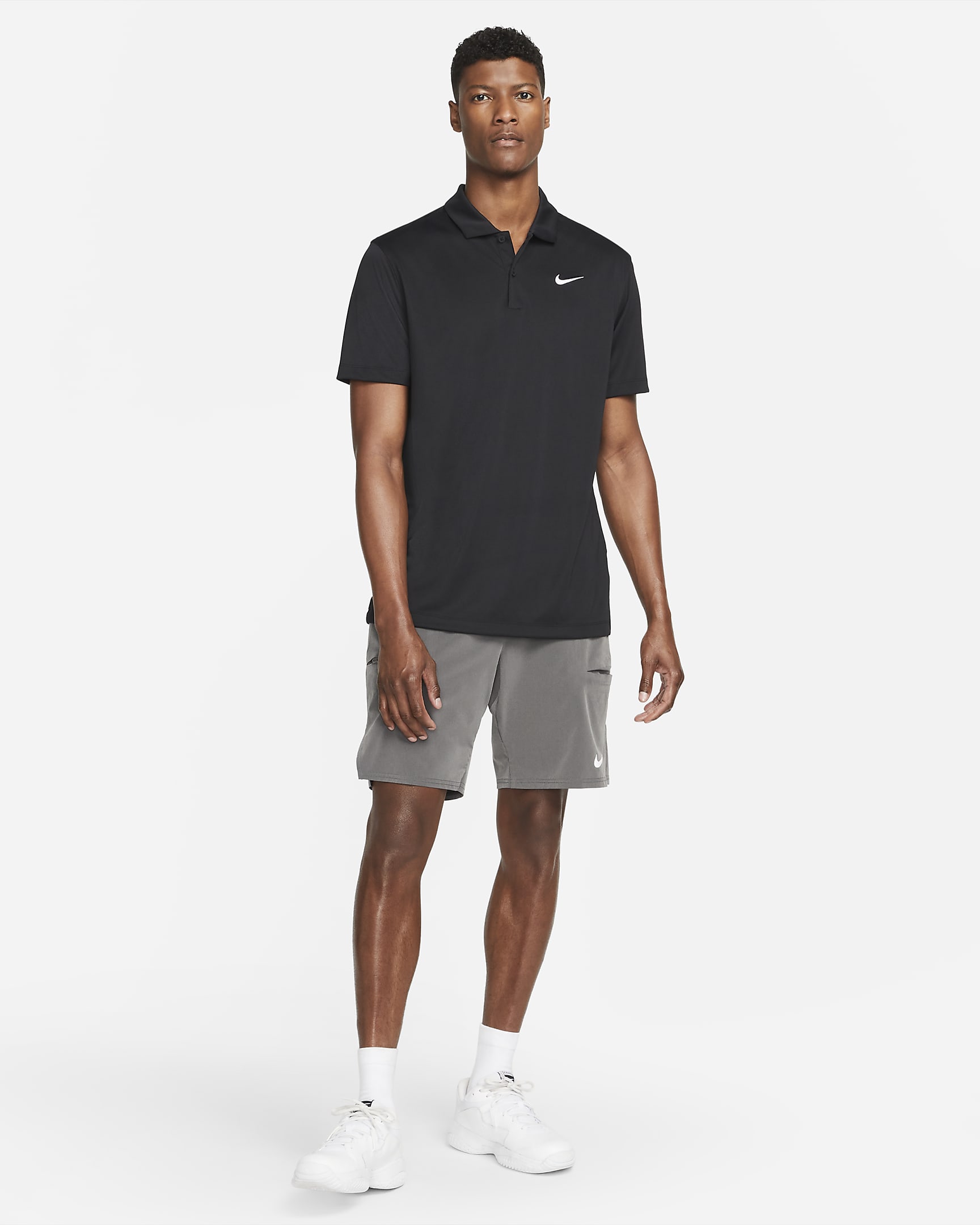 NikeCourt Dri-FIT Tennispolo voor heren - Zwart/Wit