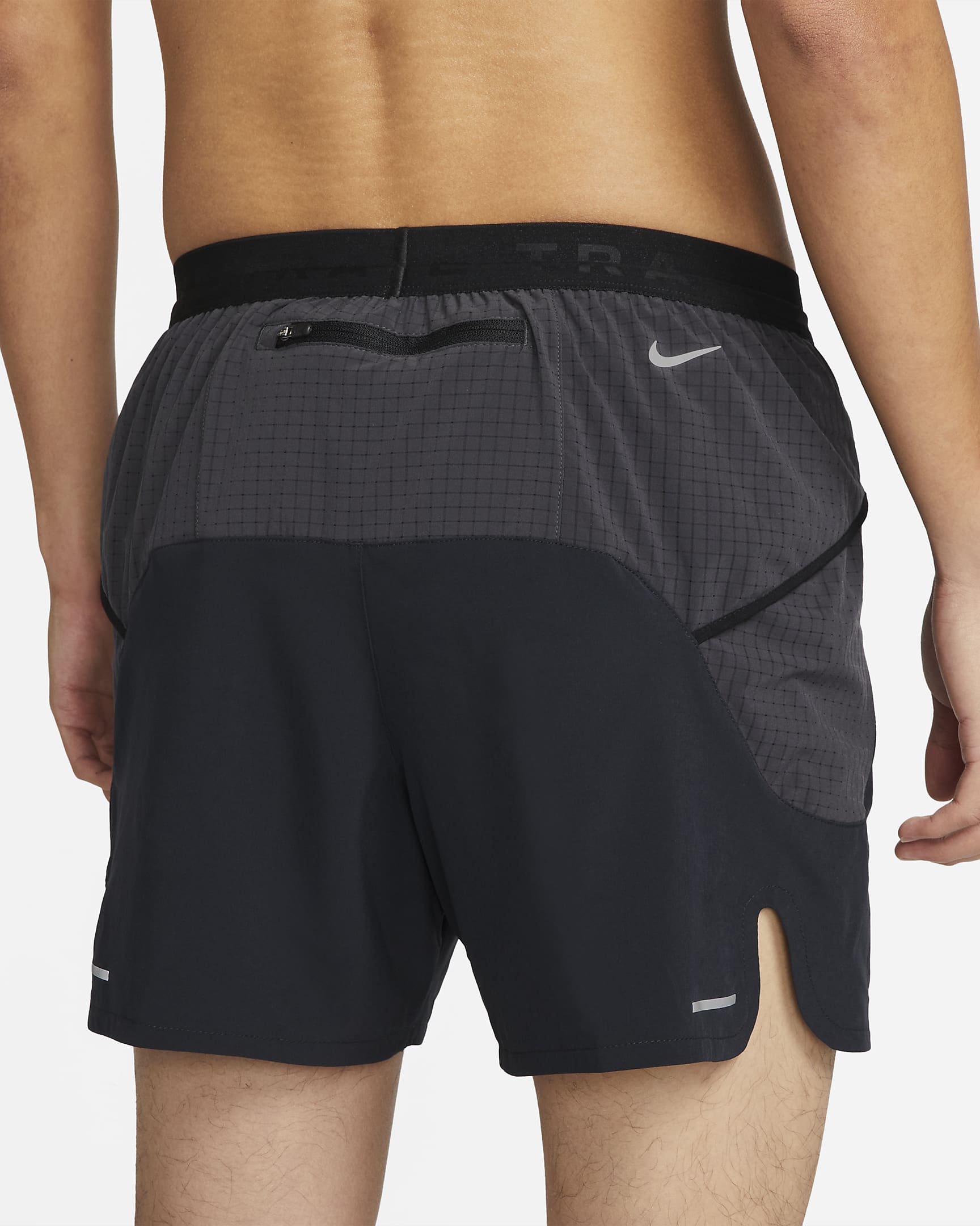 Nike Dri-FIT Men's 5" Brief-Lined Trail Shorts - Black/Dark Smoke Grey/White