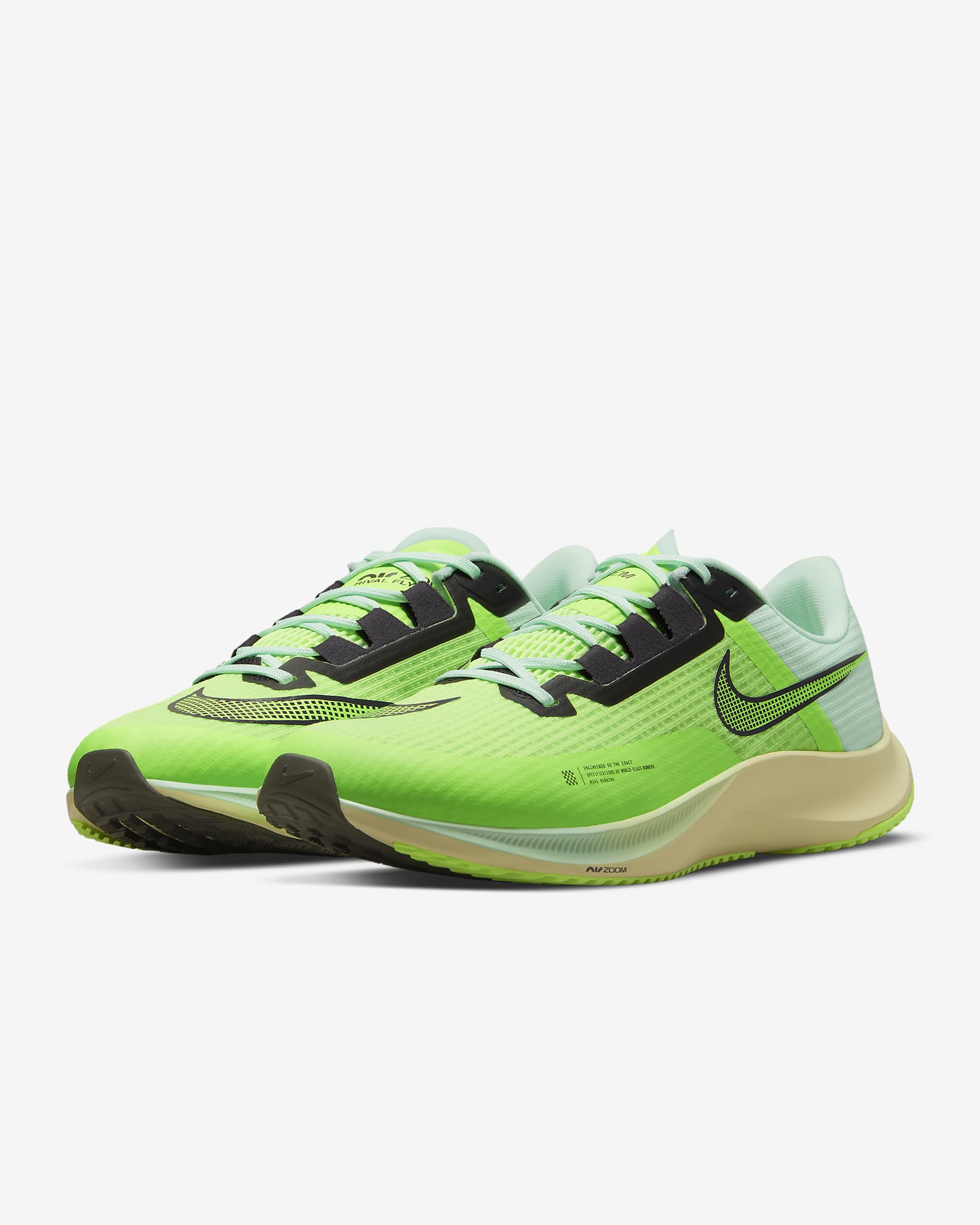 Nike Rival Fly 3 Men's Road Racing Shoes - Ghost Green/Mint Foam/Coconut Milk/Cave Purple