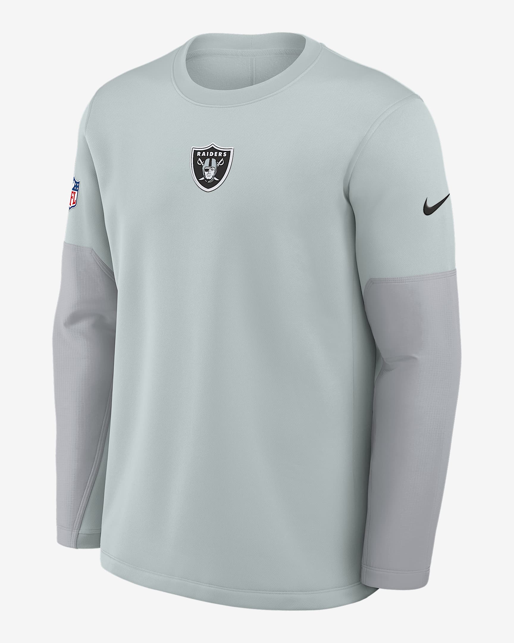Las Vegas Raiders Scripted To Win Sideline Coach Men's Nike Therma-FIT NFL Long-Sleeve T-Shirt - Silver