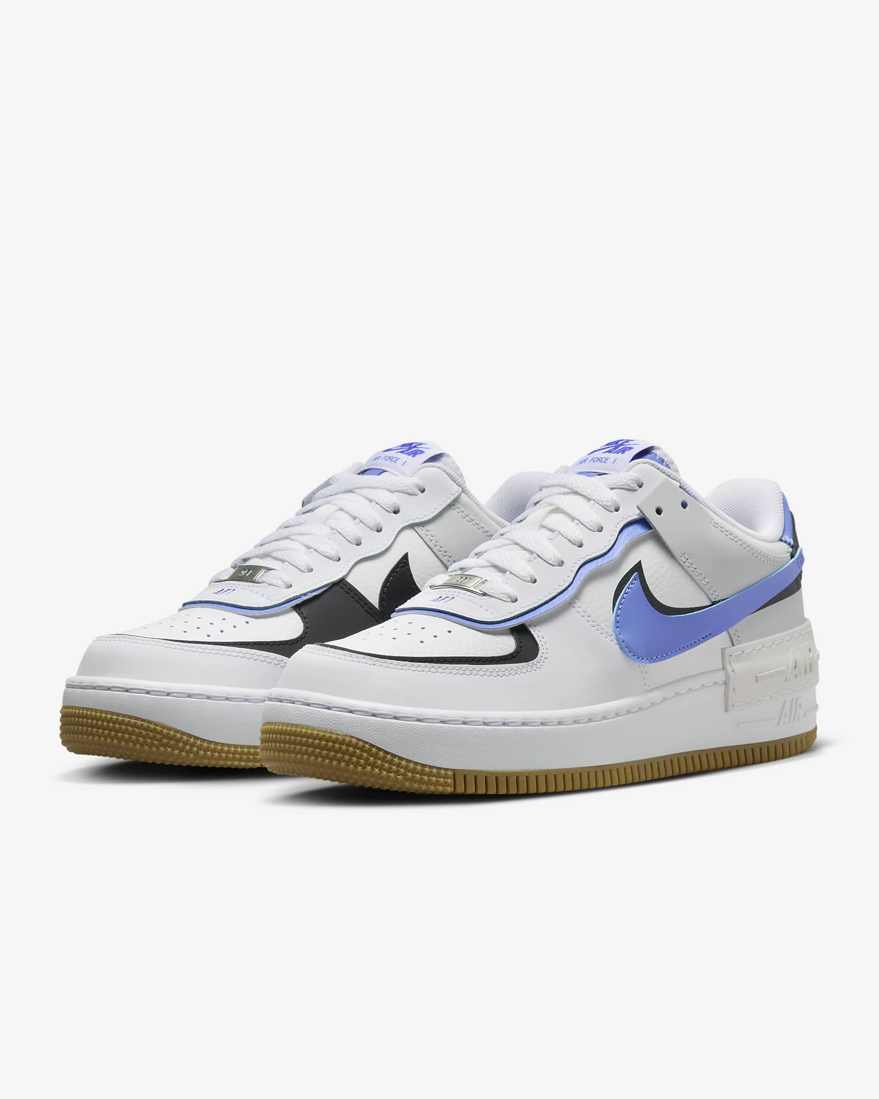 Nike Air Force 1 Shadow Women's Shoes - White/Black/Photon Dust/Royal Pulse