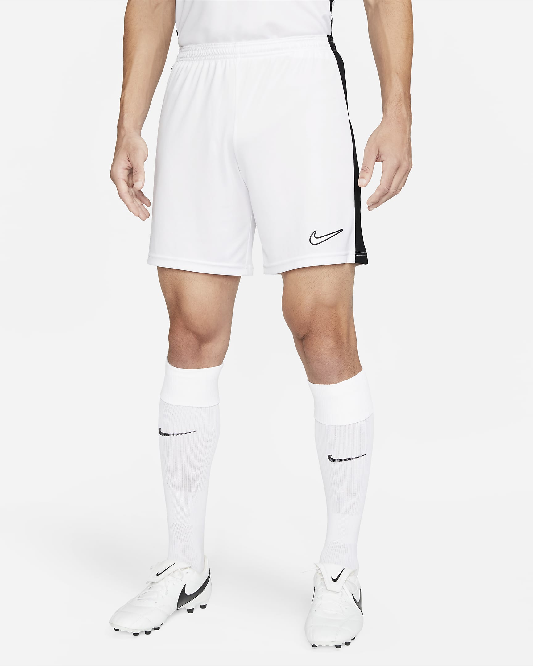 Shorts de fútbol Dri-FIT para hombre Nike Dri-FIT Academy - Blanco/Negro/Negro