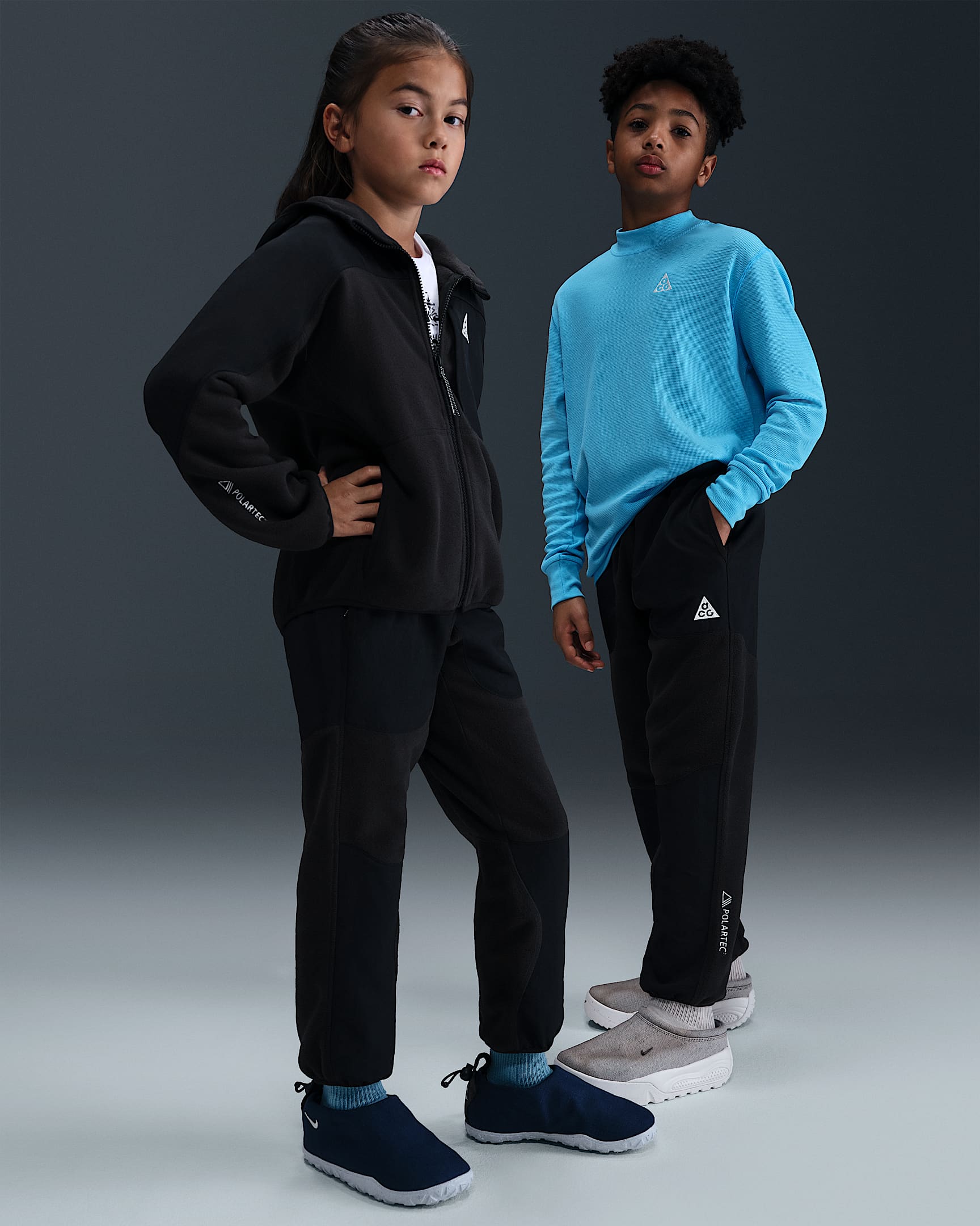 Nike ACG "Wolf Tree" Big Kids' Polartec® Pants - Black/Black/Summit White