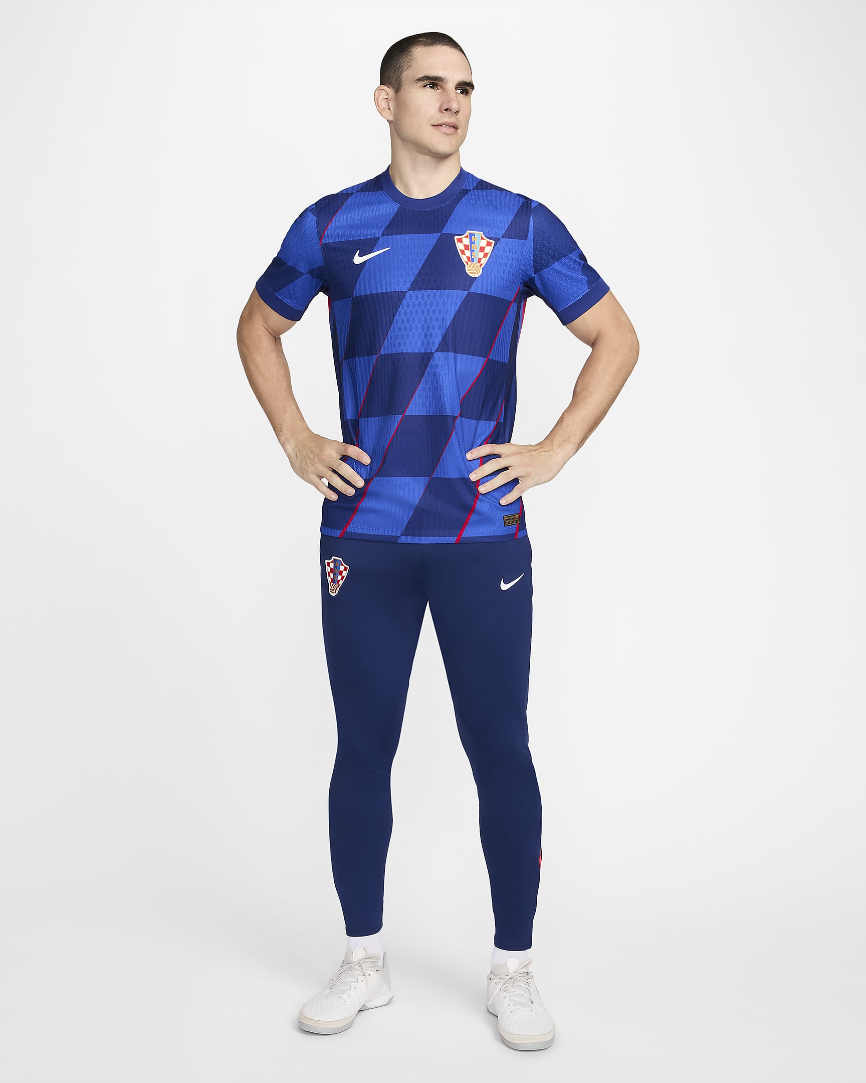 Pánský zápasový/venkovní fotbalový dres s krátkým rukávem Nike Dri-FIT ADV Authentic Chorvatsko 2024/25 - Hyper Royal/Deep Royal/University Red/Bílá