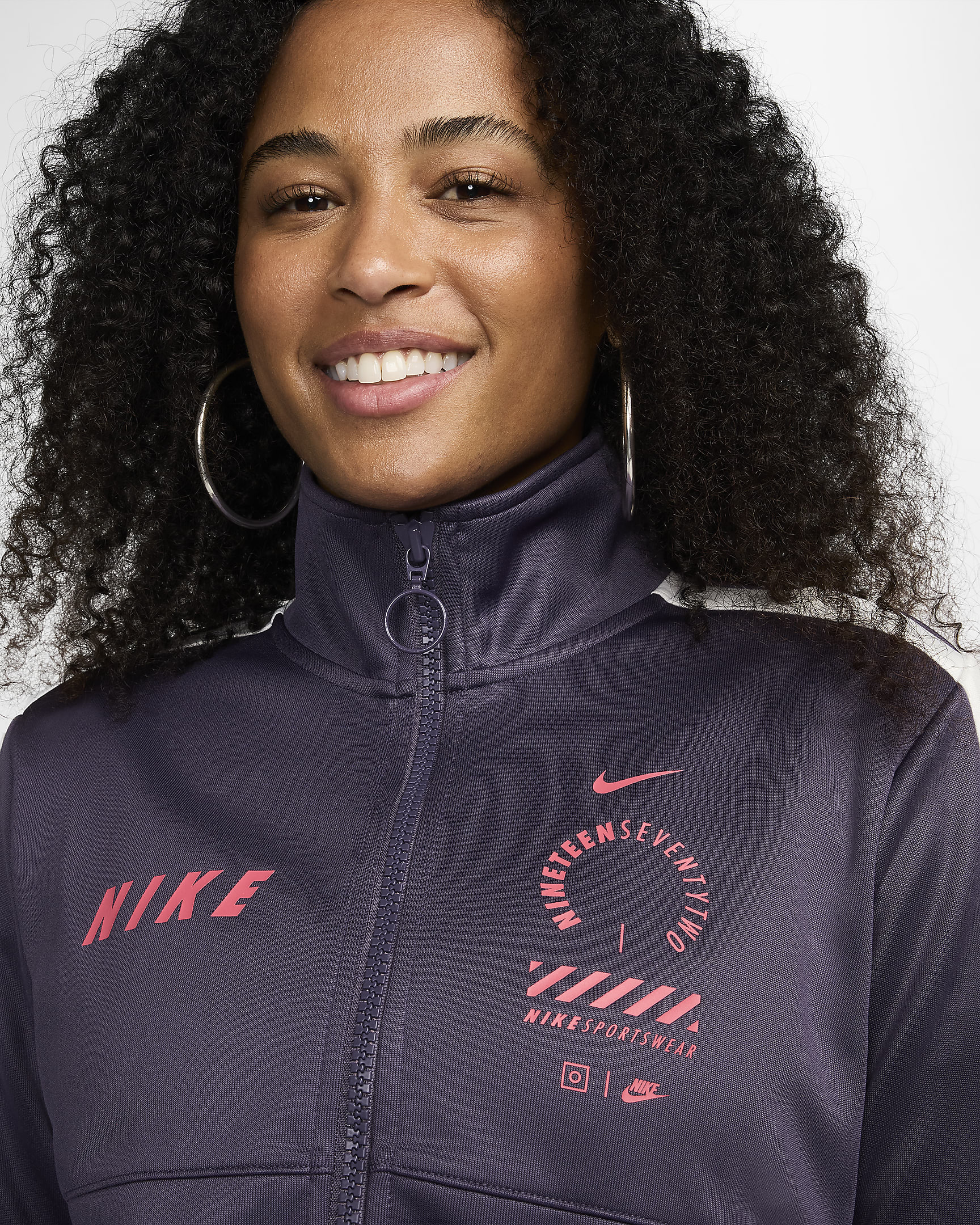 Nike Sportswear Women's Tracksuit Top - Dark Raisin/Pink Foam/Sail