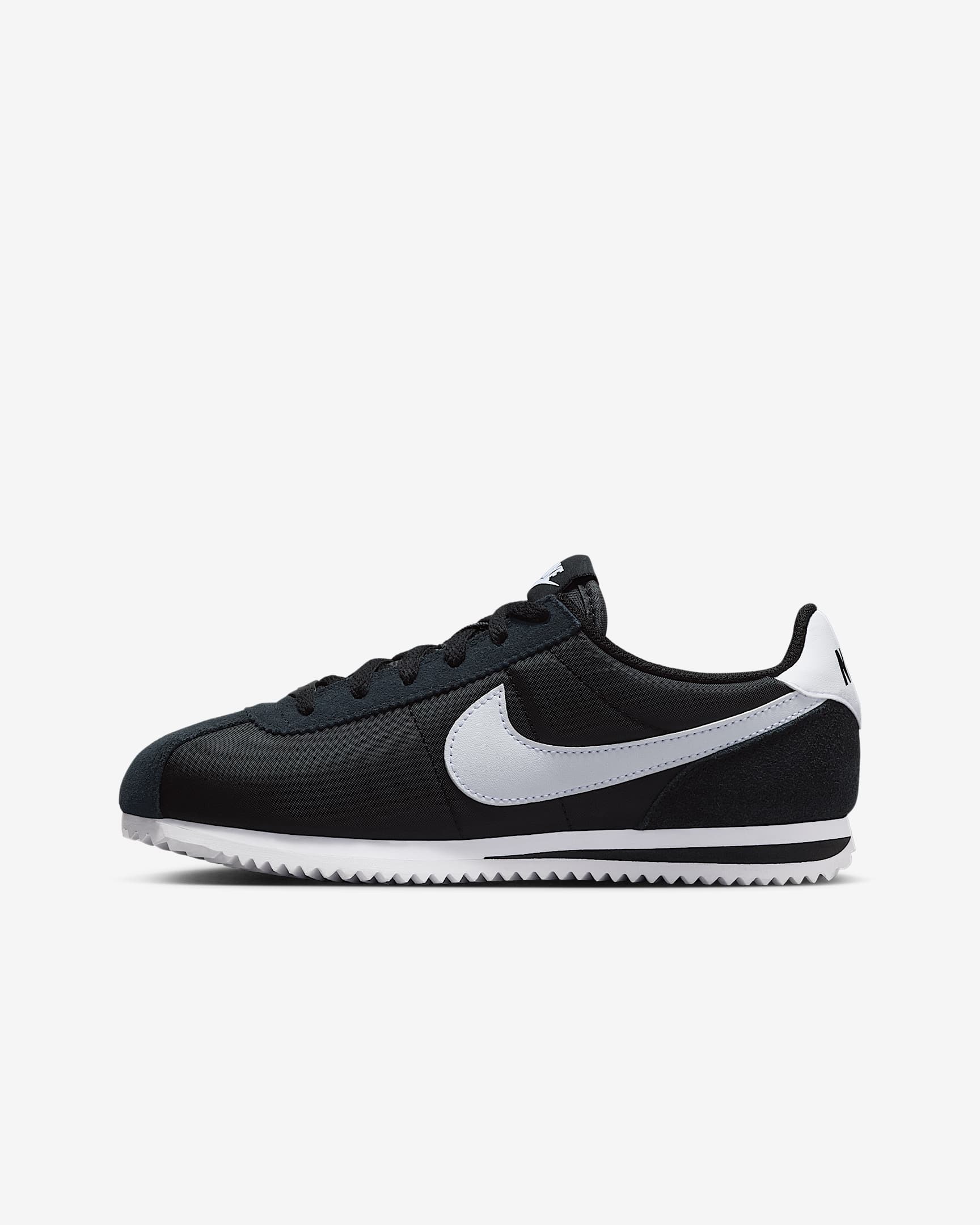 Nike Cortez Textile Older Kids' Shoes - Black/White