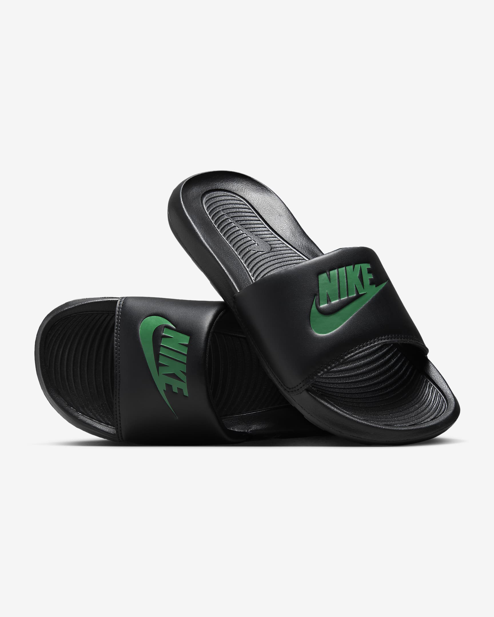 Nike Victori One Herren-Slides - Schwarz/Schwarz/Malachite