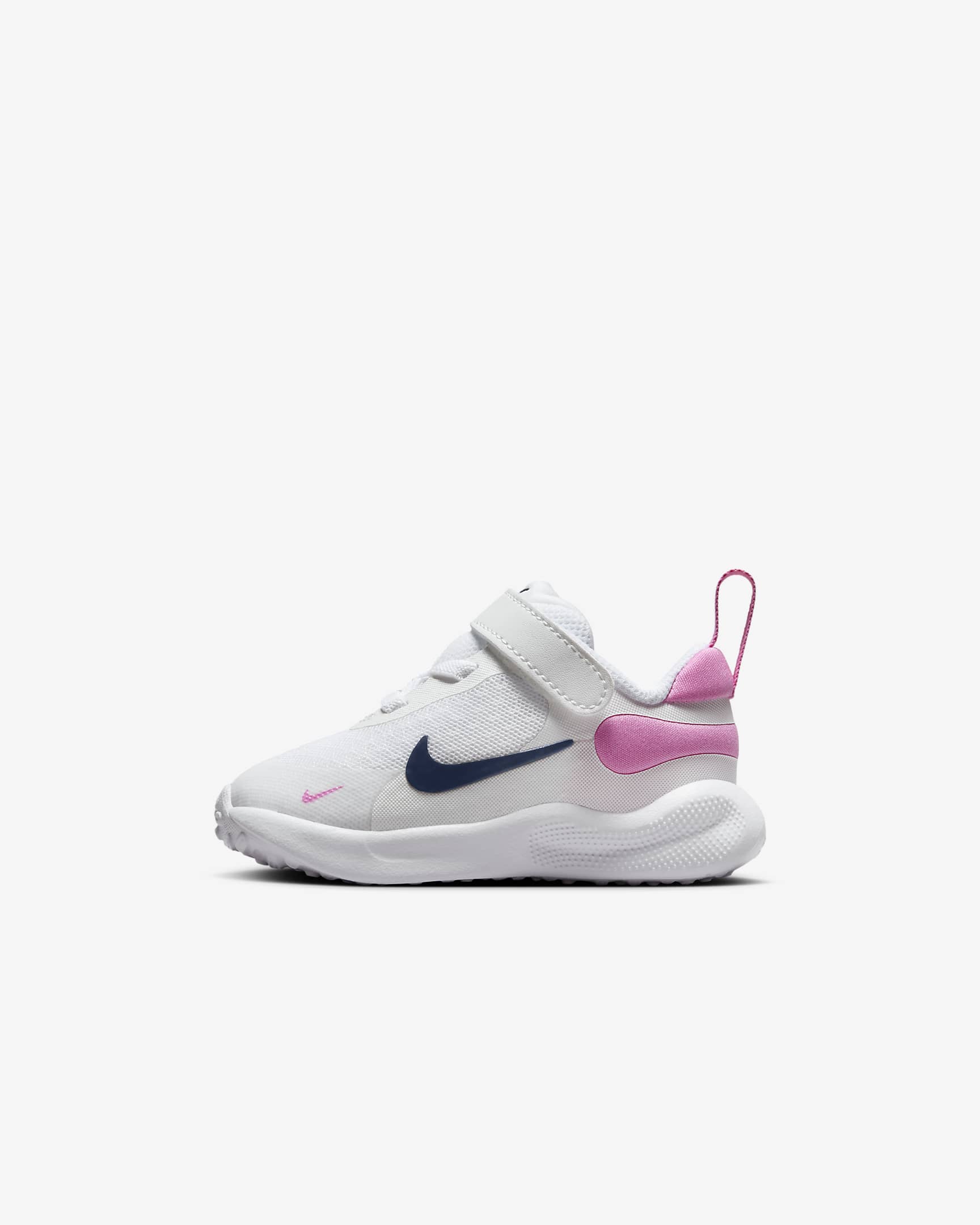 Nike Revolution 7 Baby/Toddler Shoes - White/Playful Pink/Midnight Navy