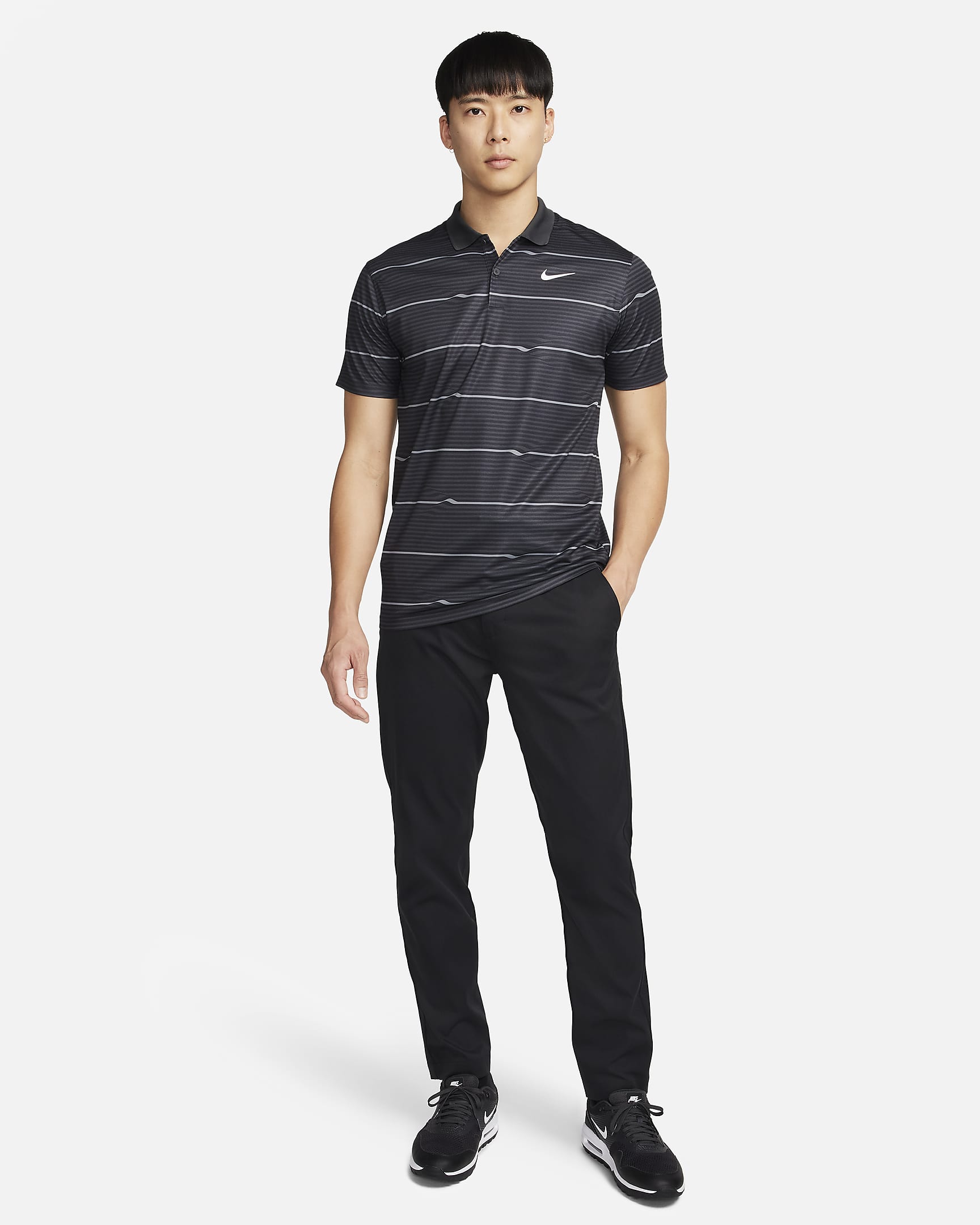 Nike Victory Men's Dri-FIT Golf Polo - Black/Dark Smoke Grey/White