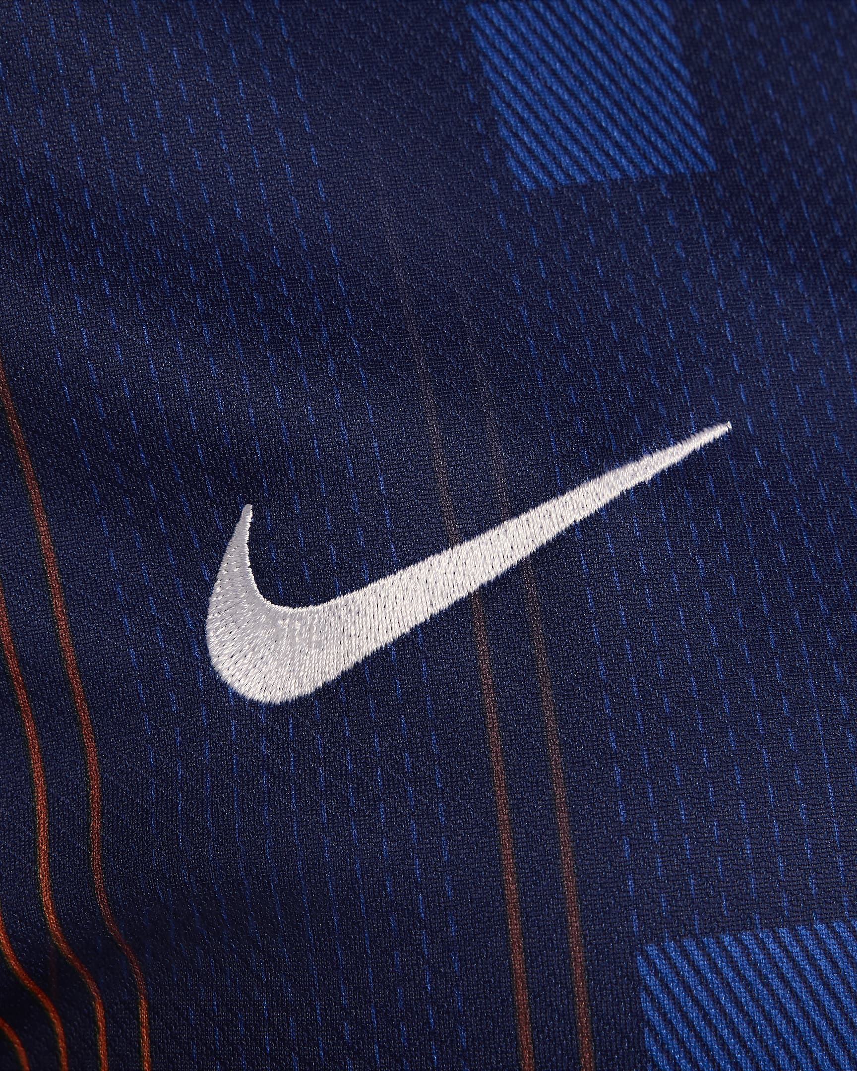 Dámská replika venkovního fotbalového dresu Nike Dri-FIT Nizozemsko Stadium (mužský tým) 2024/25 - Blue Void/Safety Orange/Copa/Bílá