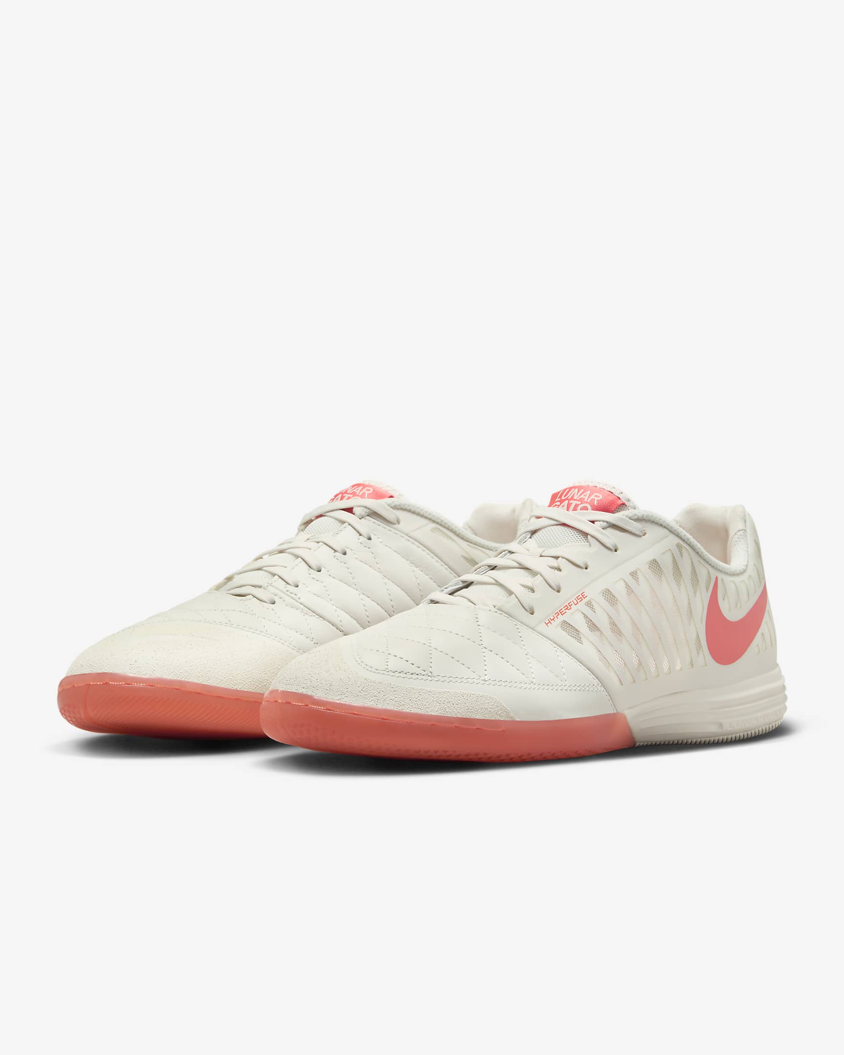 Nike Lunargato II Low Top-fodboldsko til indendørsbane - Phantom/Light Wild Mango