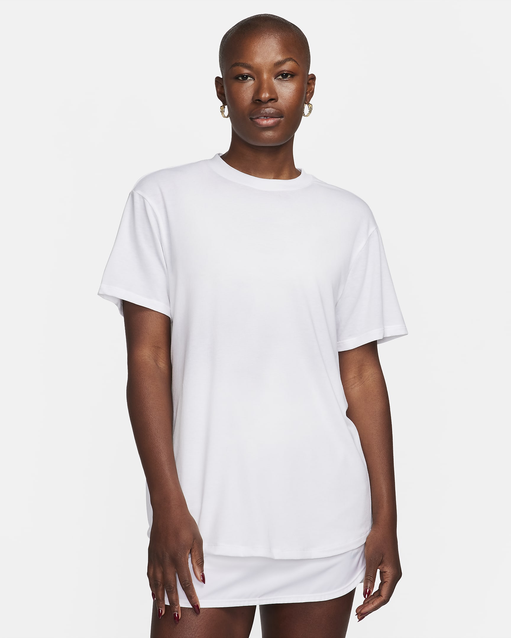 Haut à manches courtes Dri-FIT Nike One Relaxed pour femme - Blanc/Noir