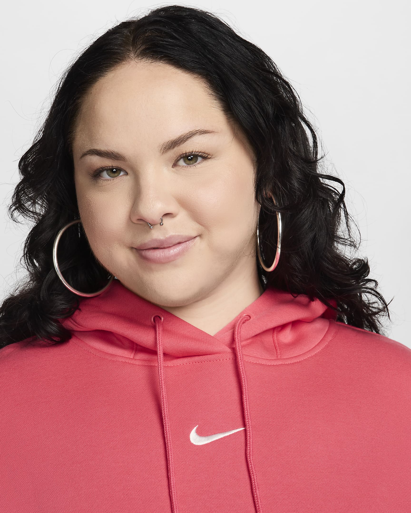 Sweat à capuche oversize Nike Sportswear Phoenix Fleece pour femme (grande taille) - Aster Pink/Sail