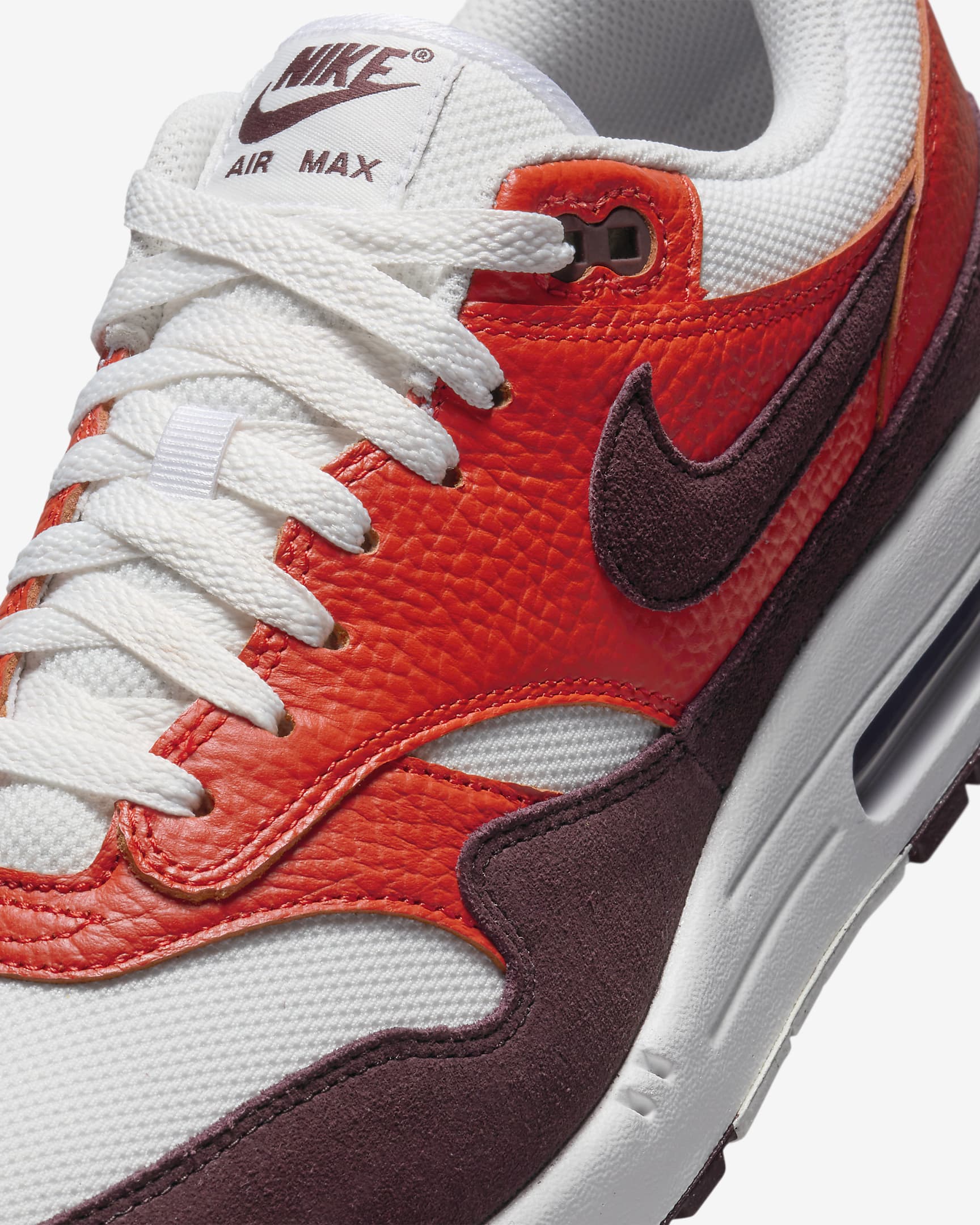 Nike Air Max 1-sko til mænd - Summit White/Picante Red/Burgundy Crush