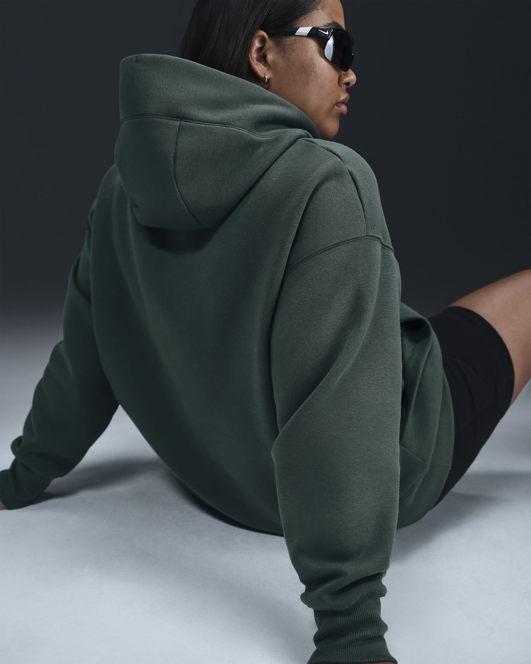 Nike Sportswear Phoenix Fleece oversized hoodie voor dames (Plus Size) - Vintage Green/Sail