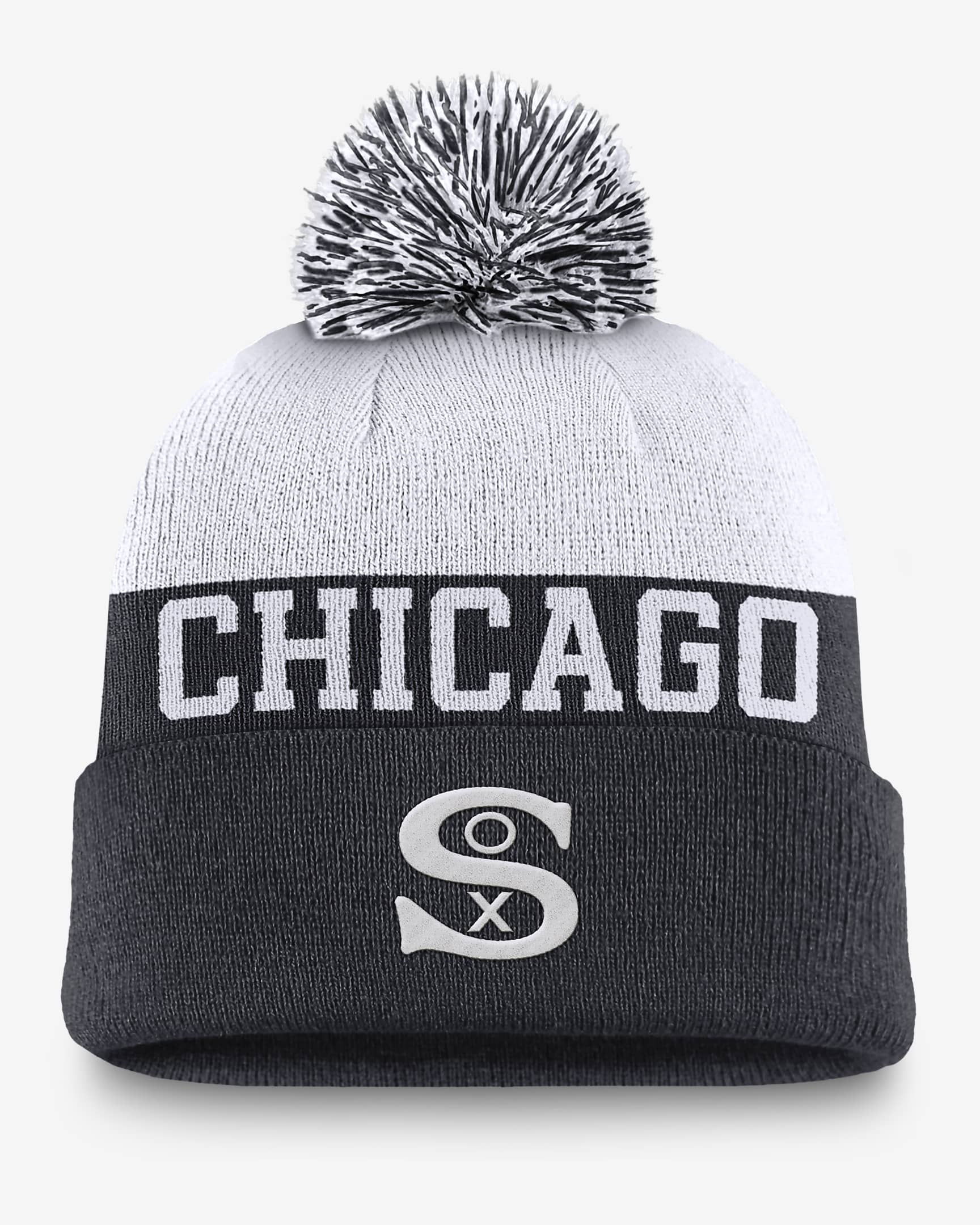 Chicago White Sox Rewind Peak Men's Nike MLB Cuffed Pom Beanie - Navy