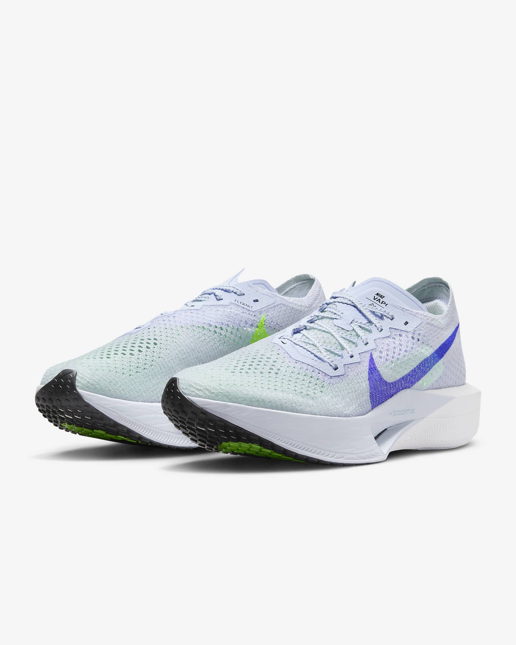 Nike Vaporfly 3 Men's Road Racing Shoes - Football Grey/Green Strike/Light Armoury Blue/Racer Blue