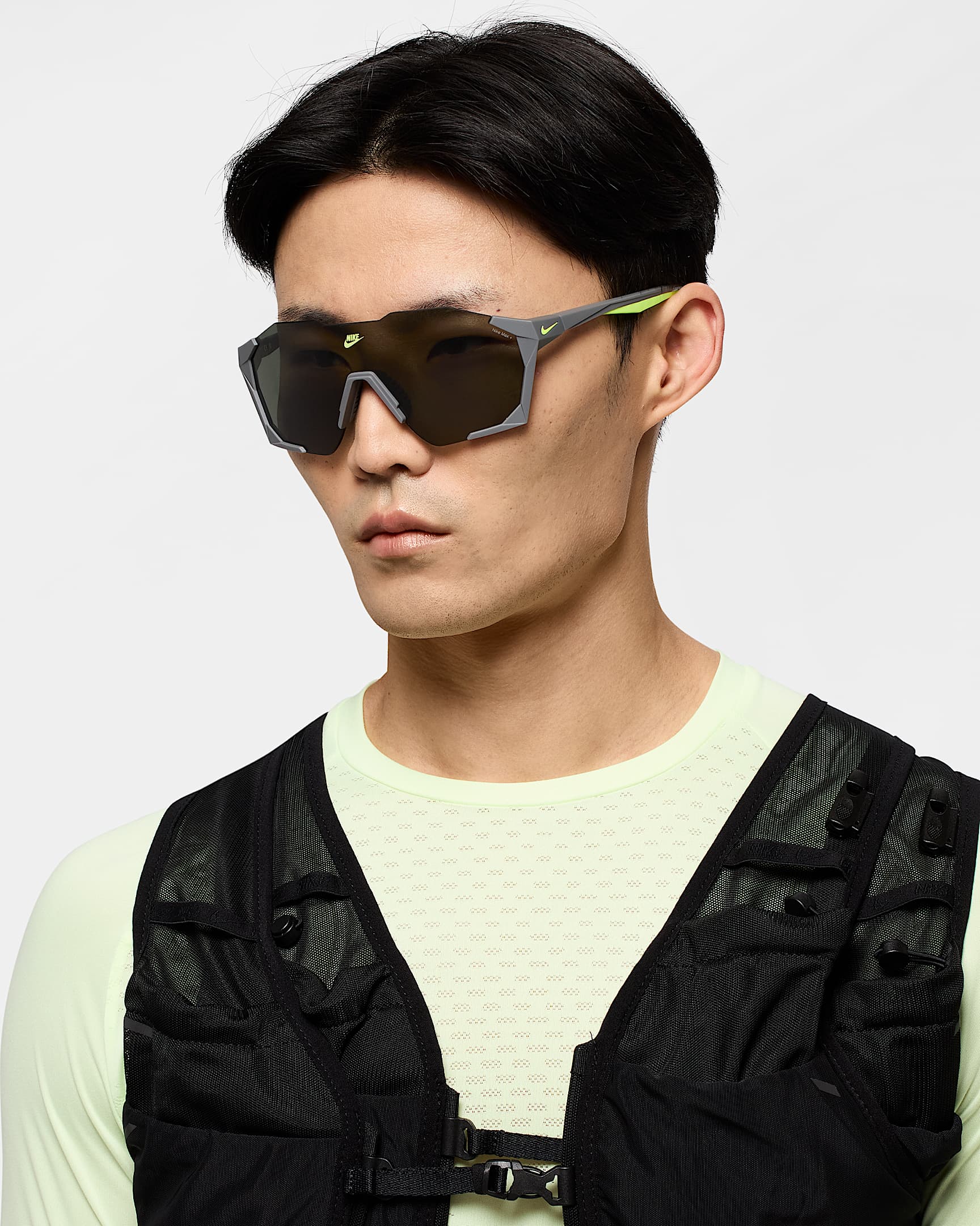 Nike Charged Shield Sunglasses - Smoke Grey/Volt