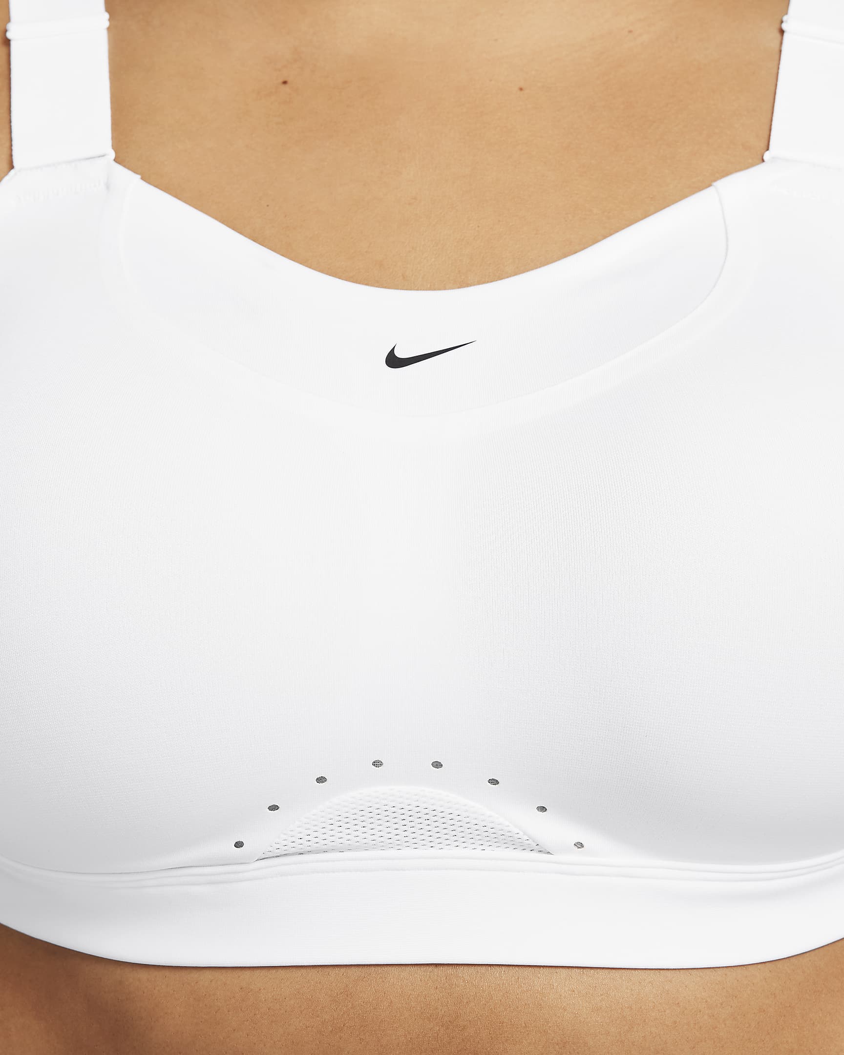 Nike Alpha Women's High-Support Padded Adjustable Sports Bra - White/White/Stone Mauve/Black