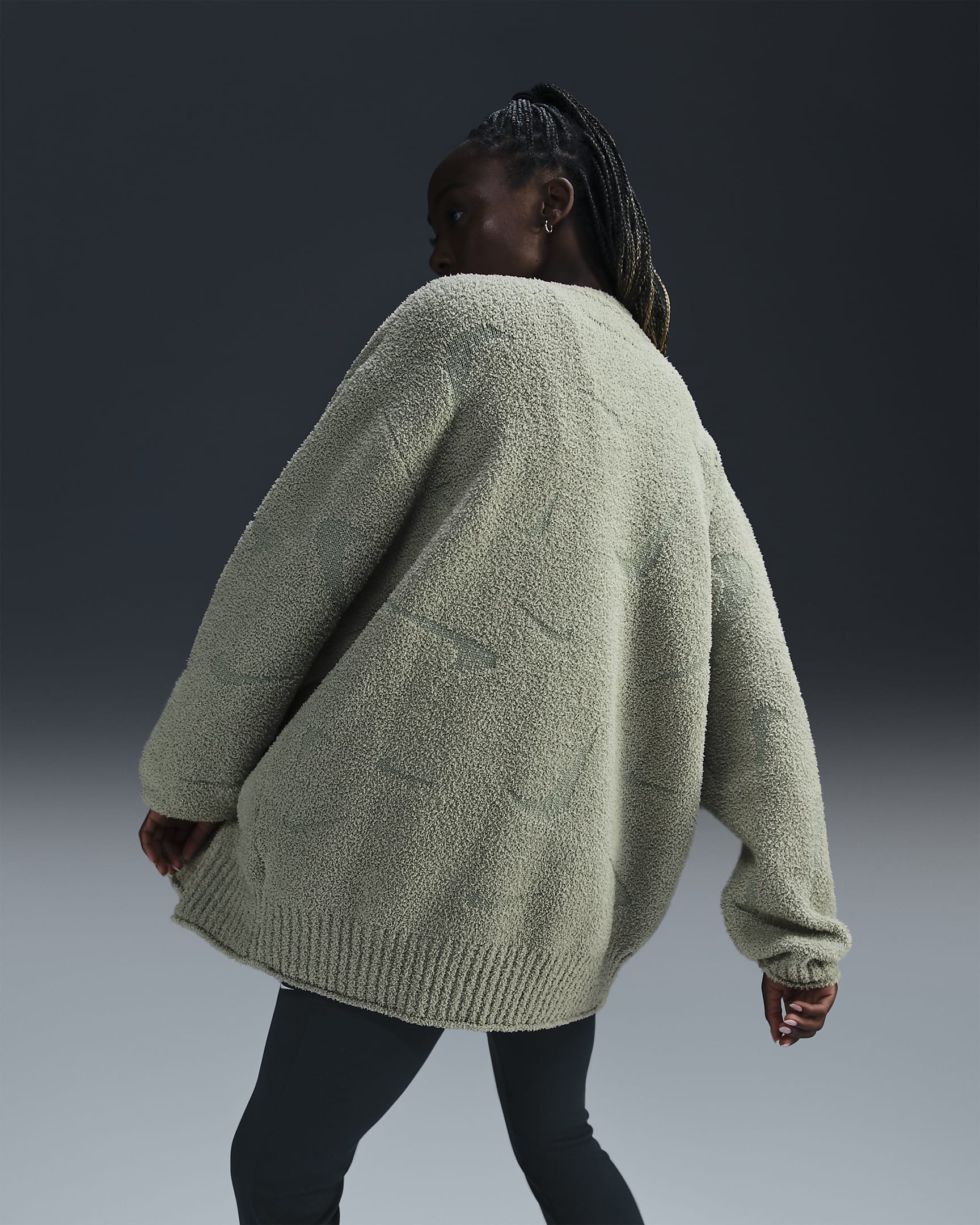 Nike Sportswear Phoenix Cosy Bouclé Women's Oversized Knit Cardigan - Jade Horizon