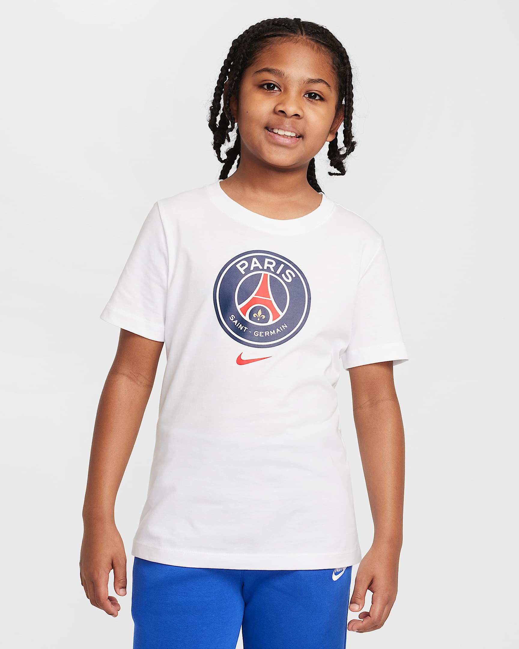 Paris Saint-Germain Nike Fußball-T-Shirt (ältere Kinder) - Weiß