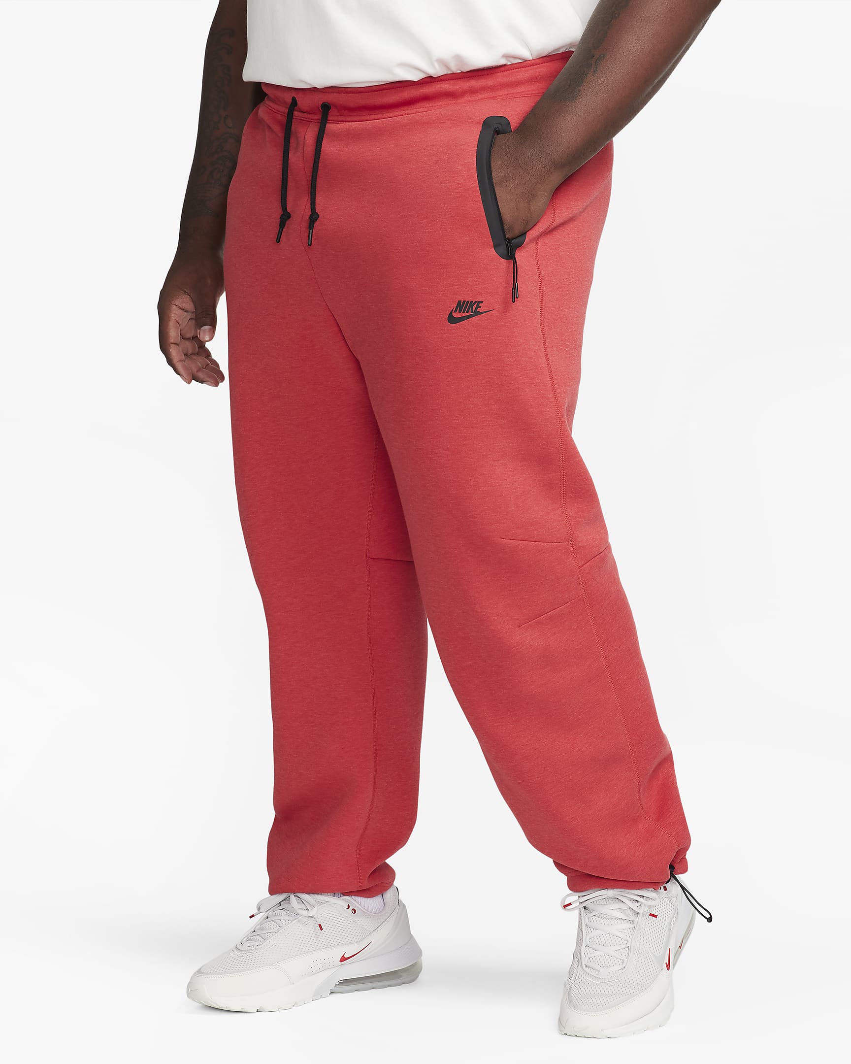 Nike Sportswear Tech Fleece Men's Open-Hem Sweatpants - Light University Red Heather/Black