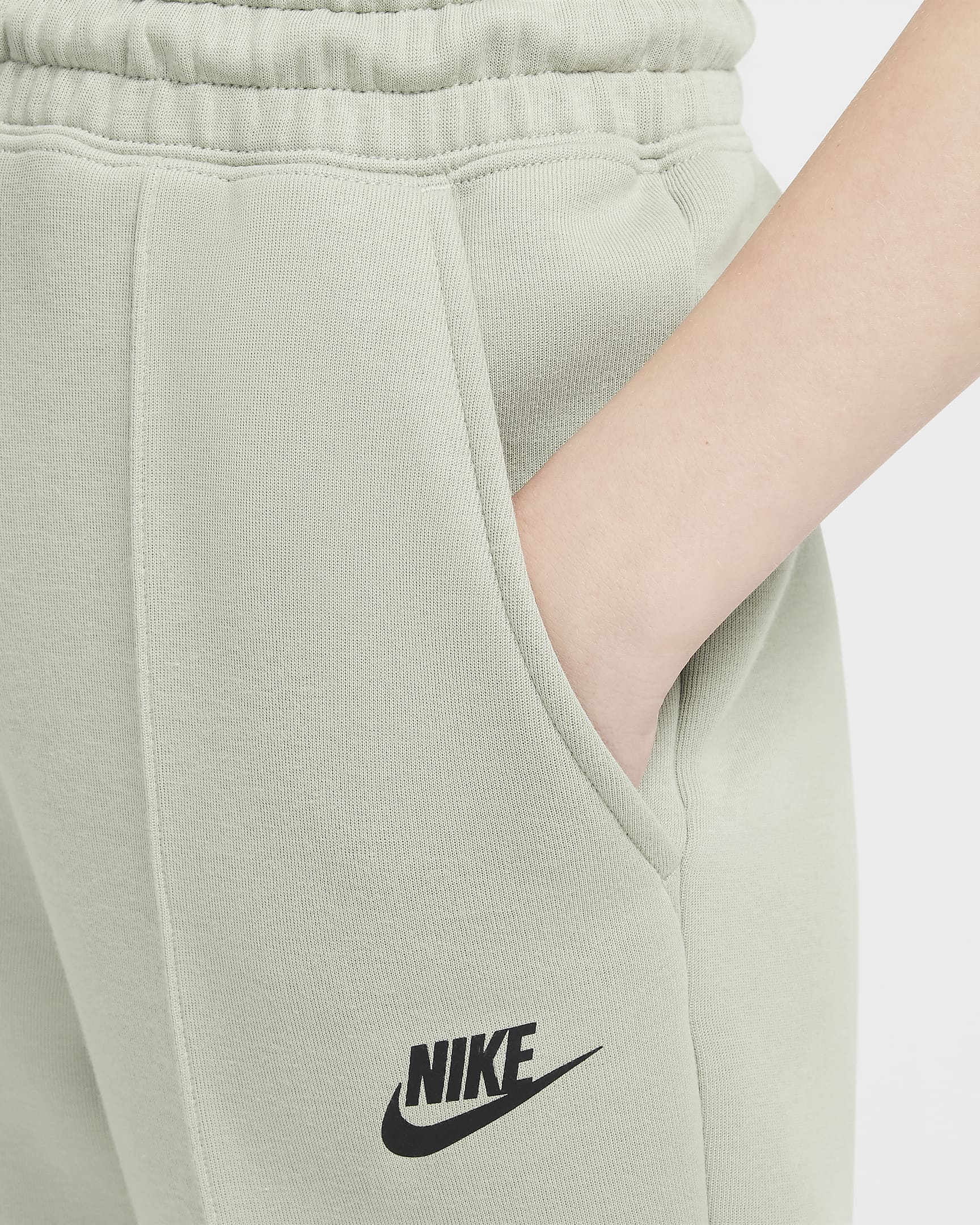 Joggery dla dużych dzieci (dziewcząt) Nike Sportswear Tech Fleece - Jade Horizon/Czerń/Czerń