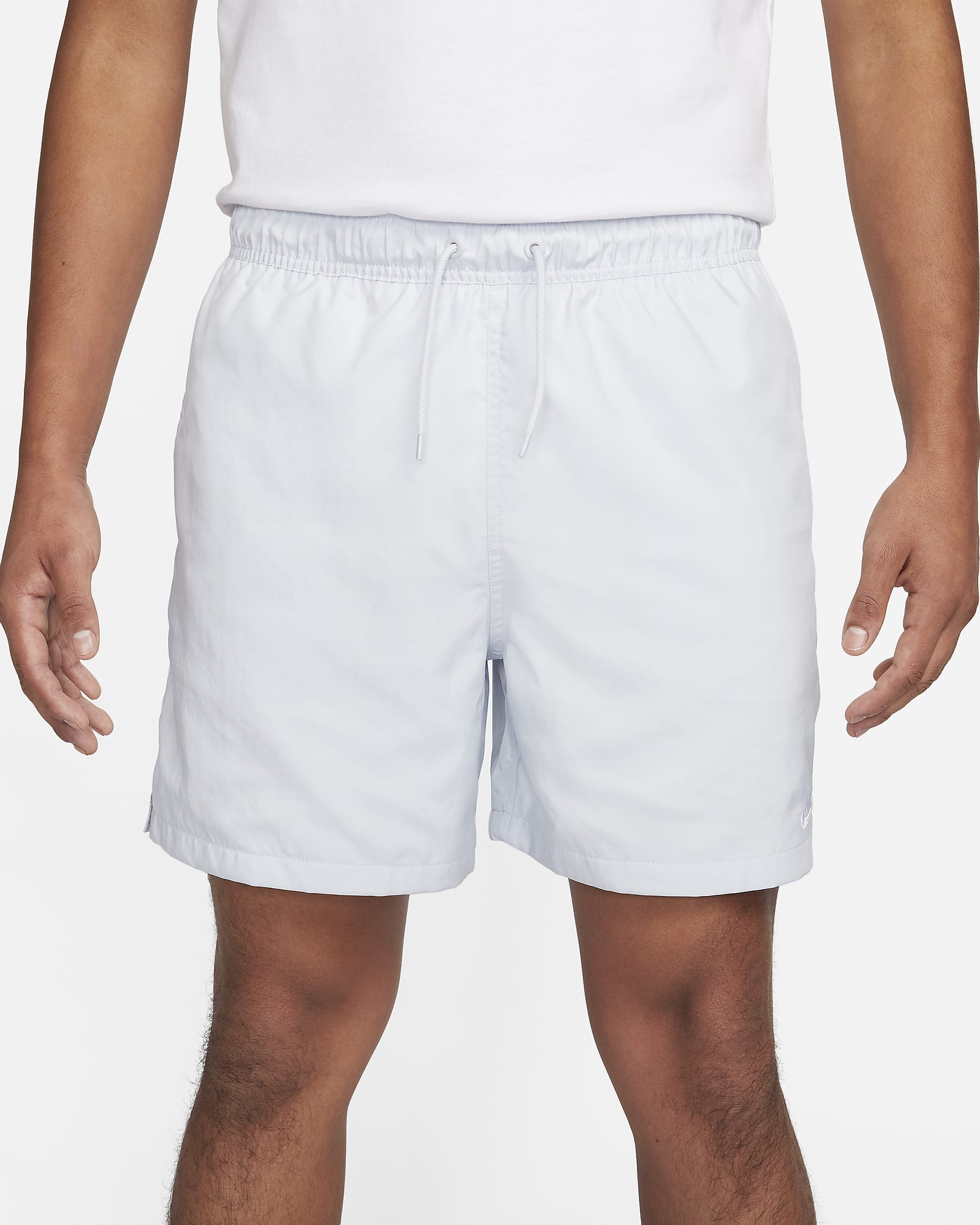 Nike Club Men's Woven Flow Shorts - Pure Platinum/White