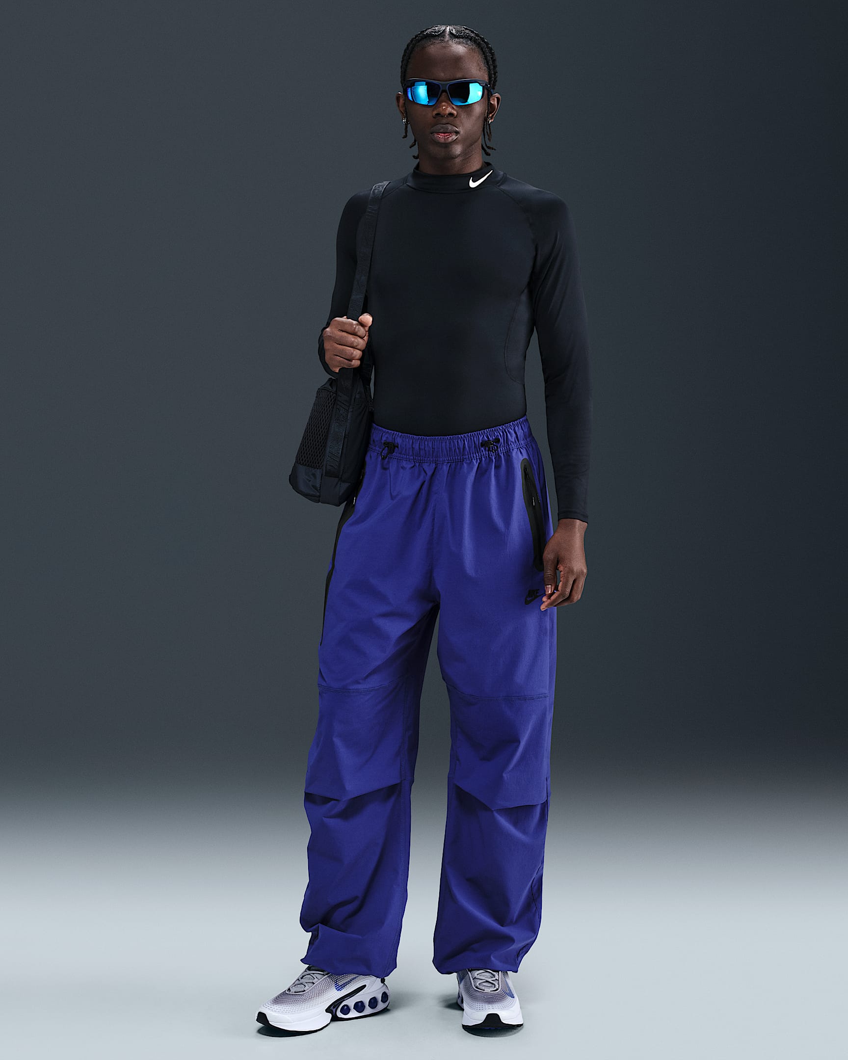 Nike Tech Men's Woven Oversized Pants - Deep Night/Deep Night/Black