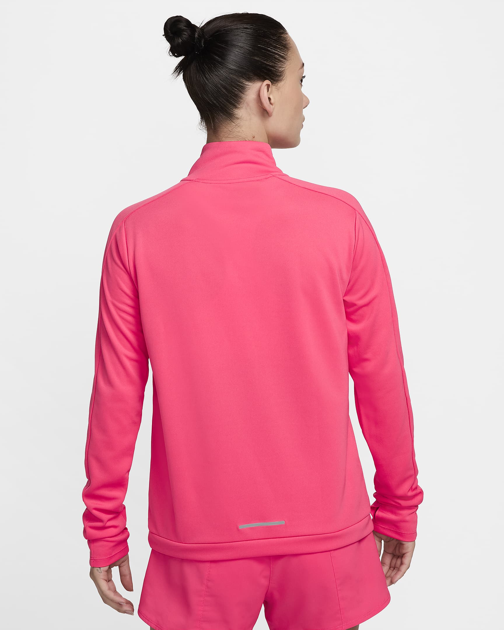 Damska środkowa warstwa ubioru do biegania z zamkiem 1/4 Dri-FIT Nike Swoosh - Aster Pink/Glacier Blue