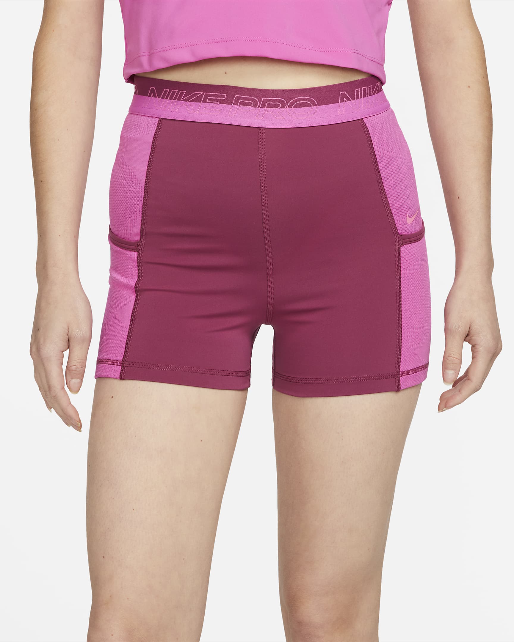 Nike Pro Womens High Waisted 8cm Approx Training Shorts With Pockets Nike Uk 7344