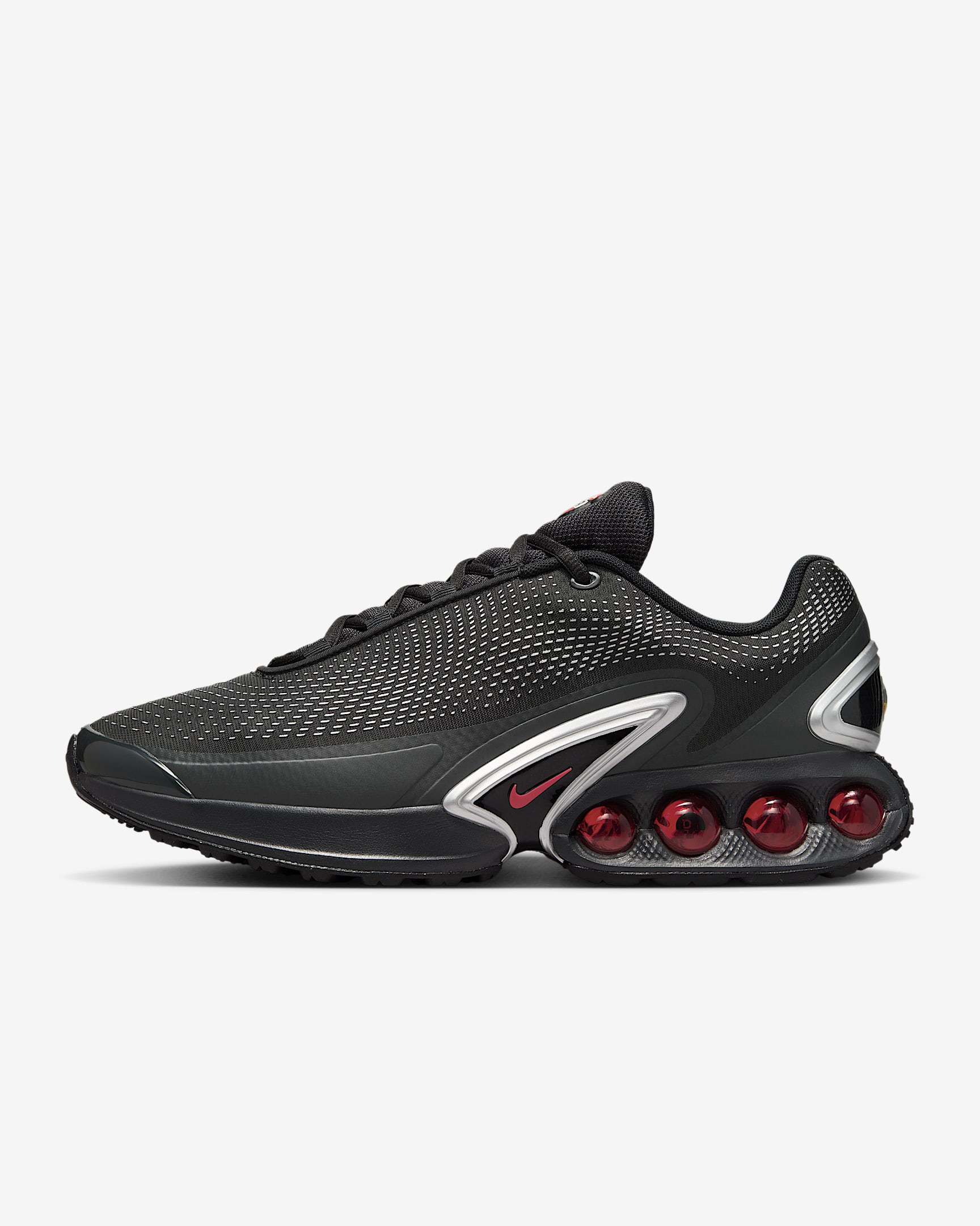 Nike Air Max Dn Shoes - Black/Black/Metallic Silver/University Red